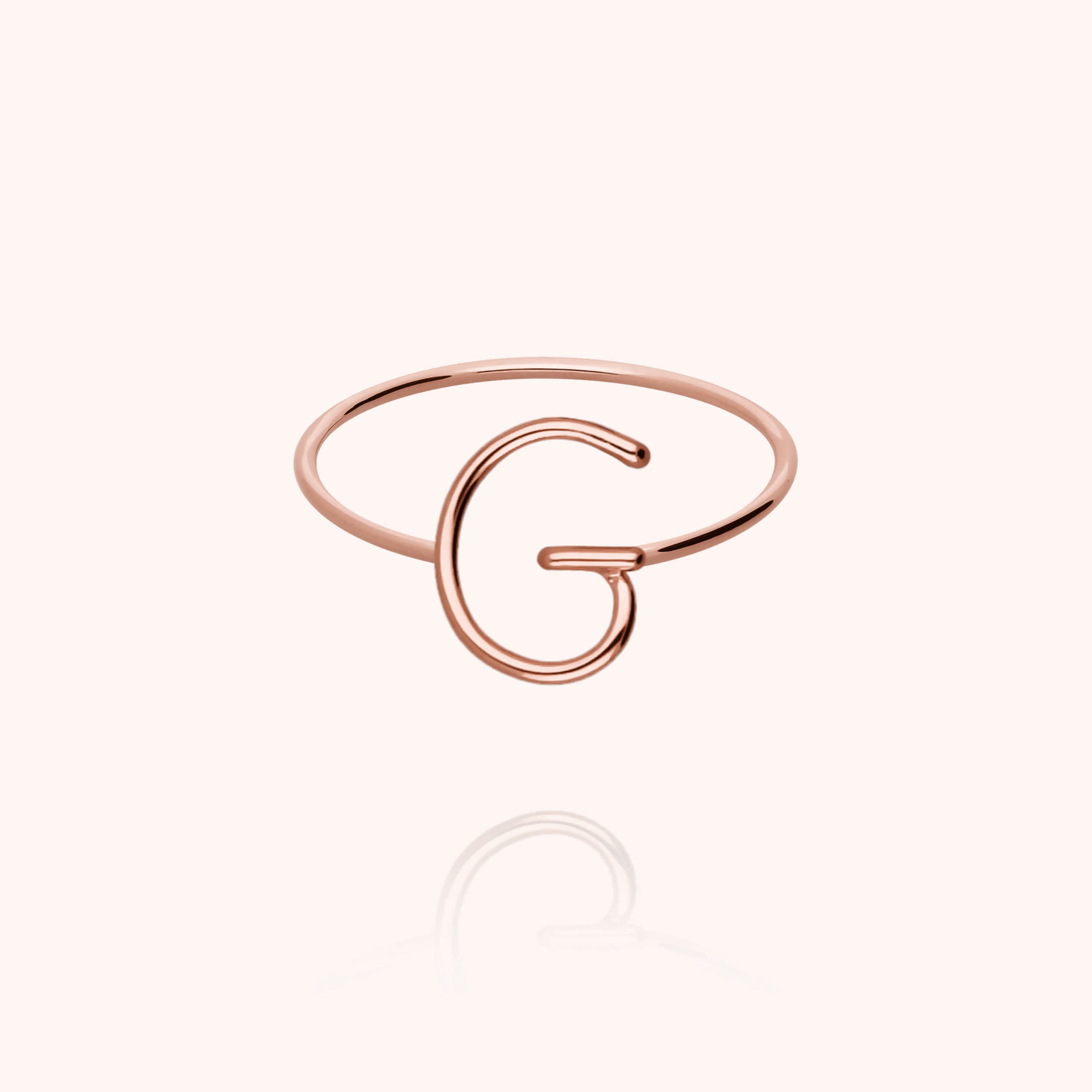 Bague Capitale Initiale en or rose 18K — expédition sécurisée Paris
