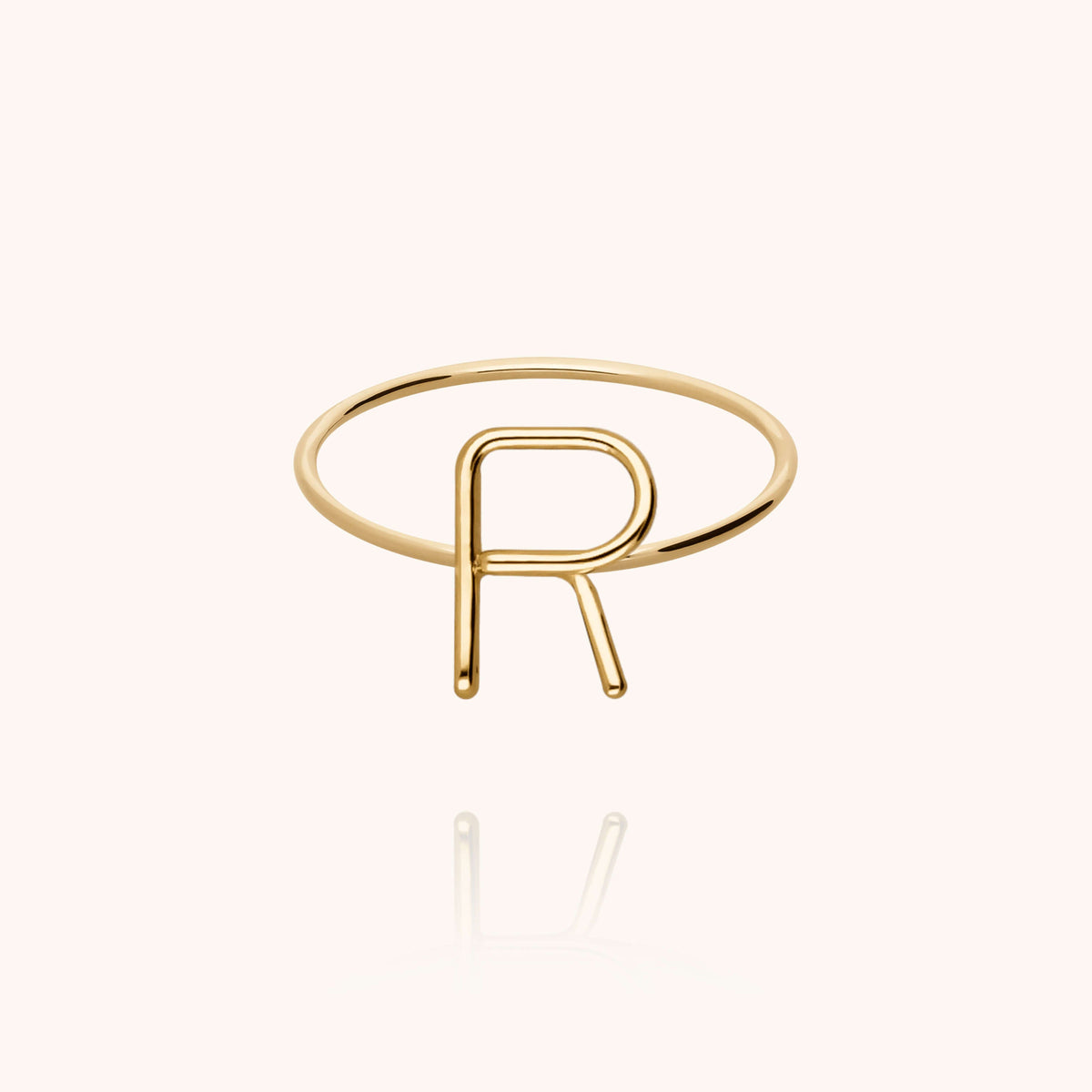 Anello Maiuscola Iniziale in filo d'oro giallo 18kt