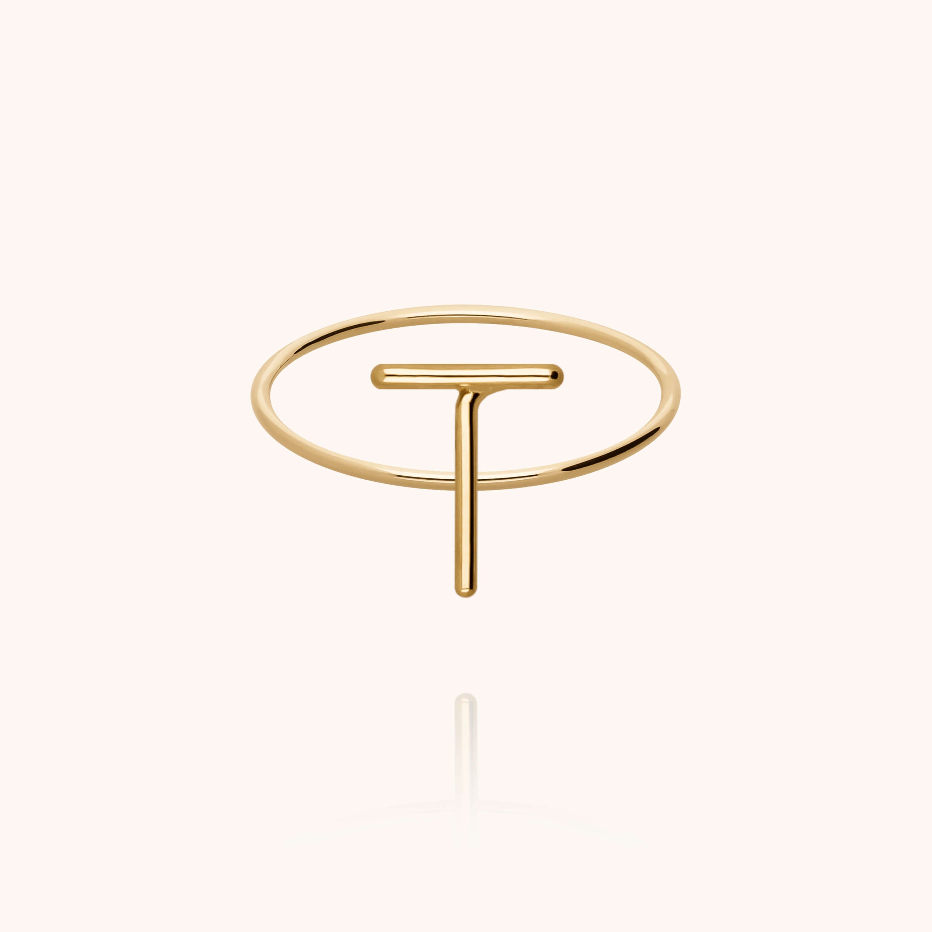 Bague Capitale Initiale en or jaune 18K — expédition sécurisée Paris