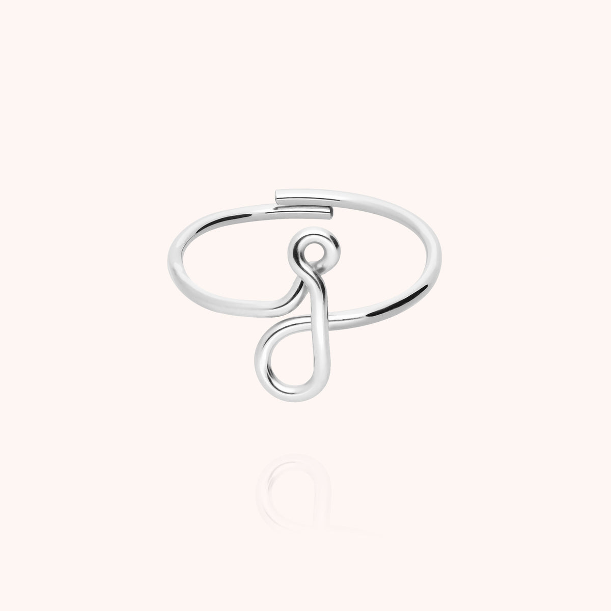 Anello Originale Iniziale in filo d'argento sterling 925