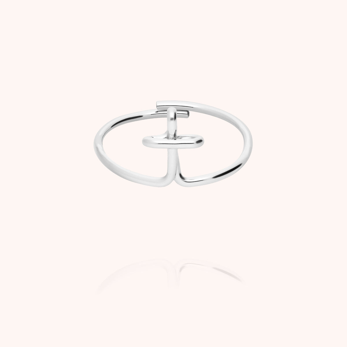 Anello Originale Iniziale in filo d'argento sterling 925