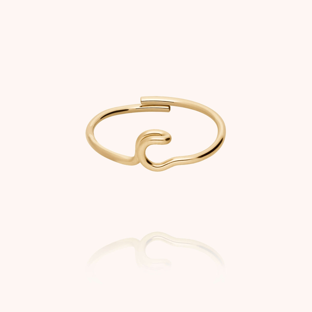 Anello Originale Iniziale in filo d'oro giallo laminato 14k