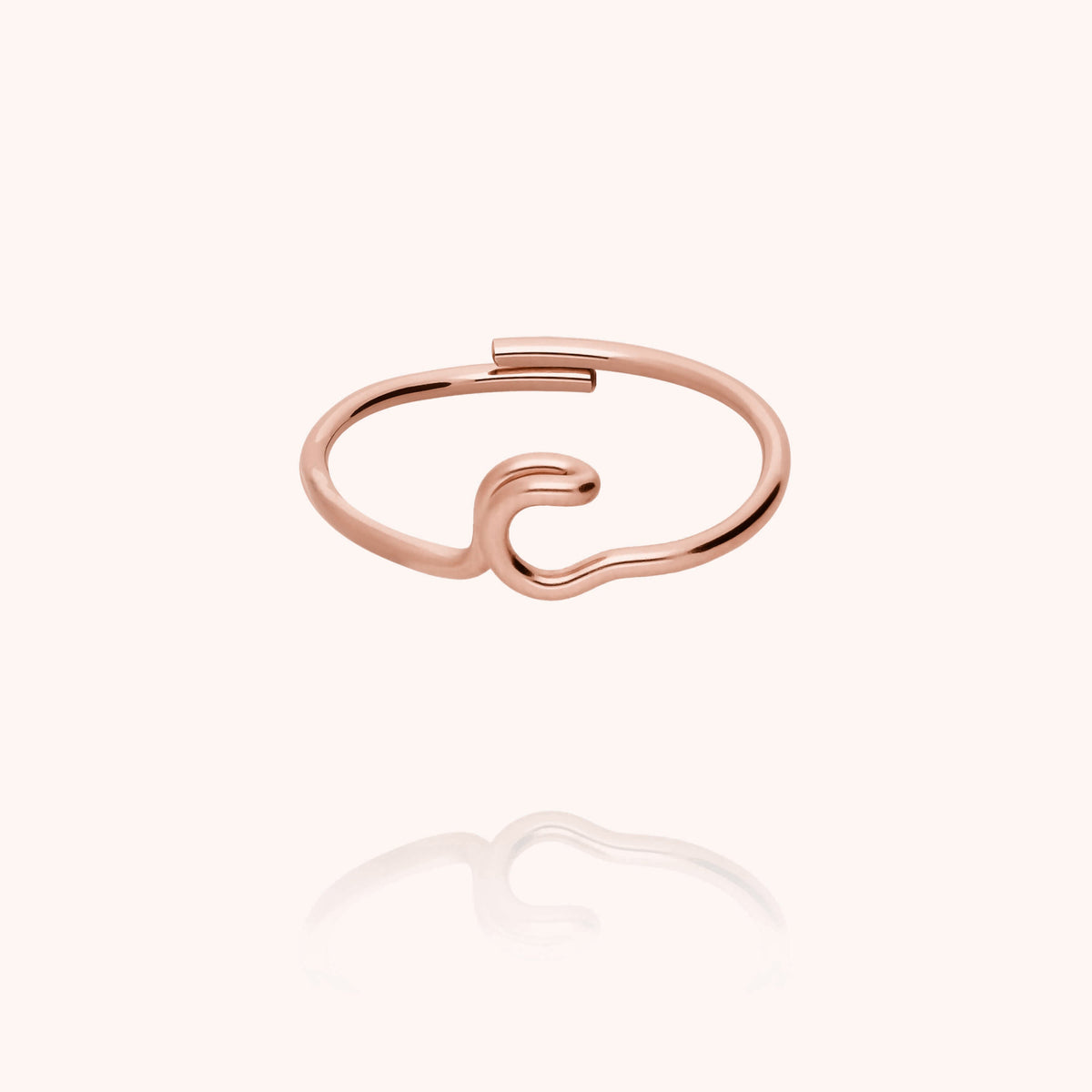 Anello Originale Iniziale in filo d'oro rosa laminato 14k