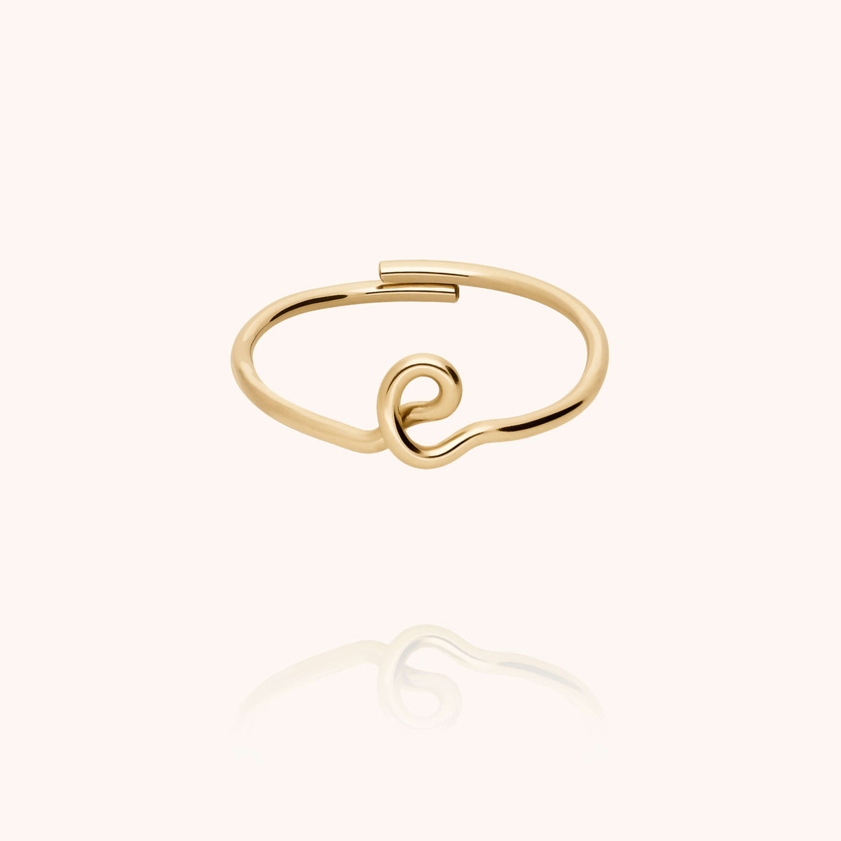 Anello Originale Iniziale in filo d'oro giallo laminato 14k