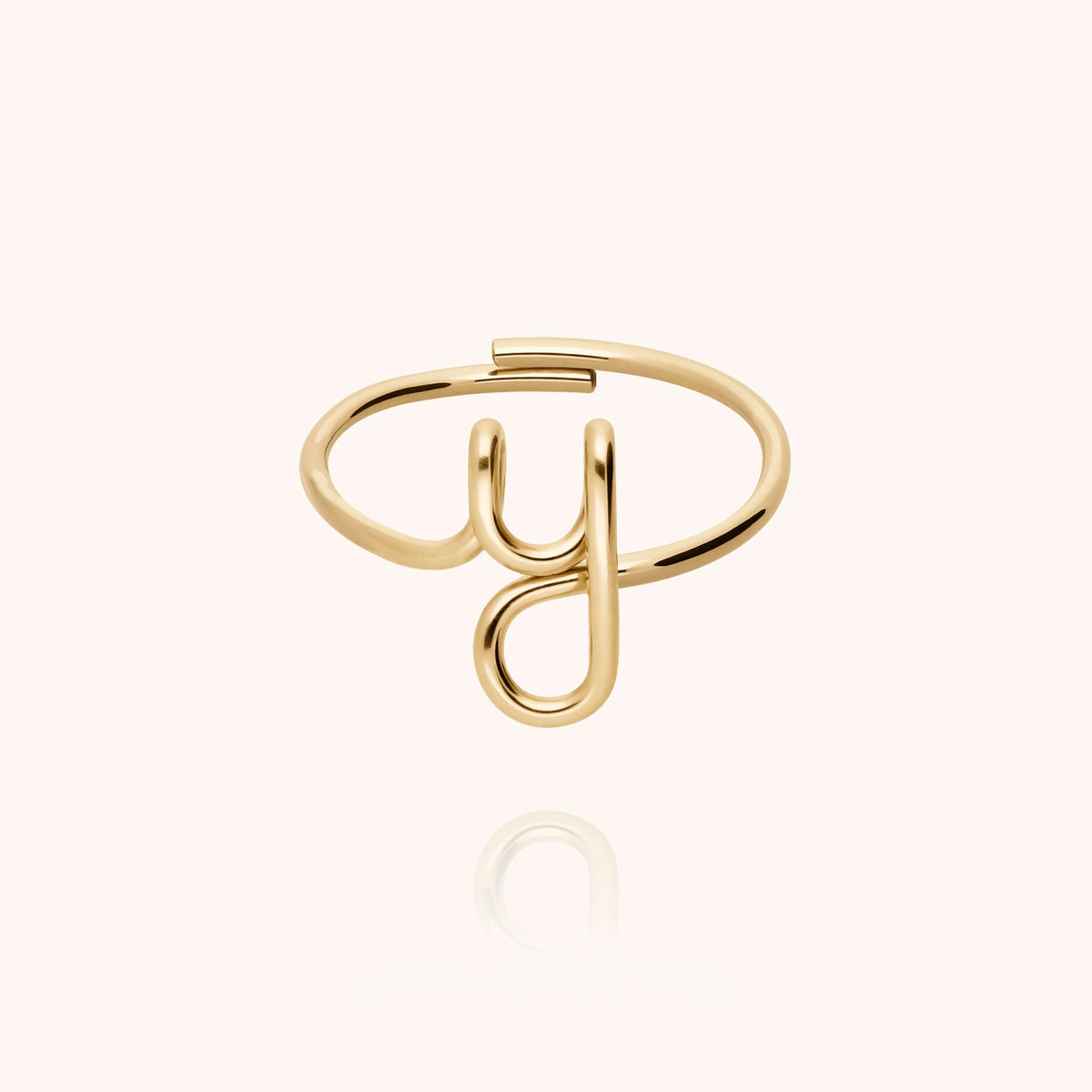 Anello Originale Iniziale in filo d'oro giallo laminato 14k