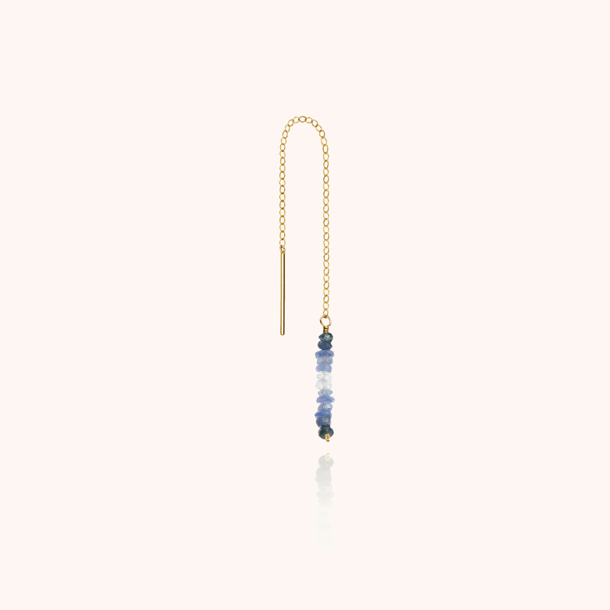 Orecchino Catena Individuale con zaffiro blu