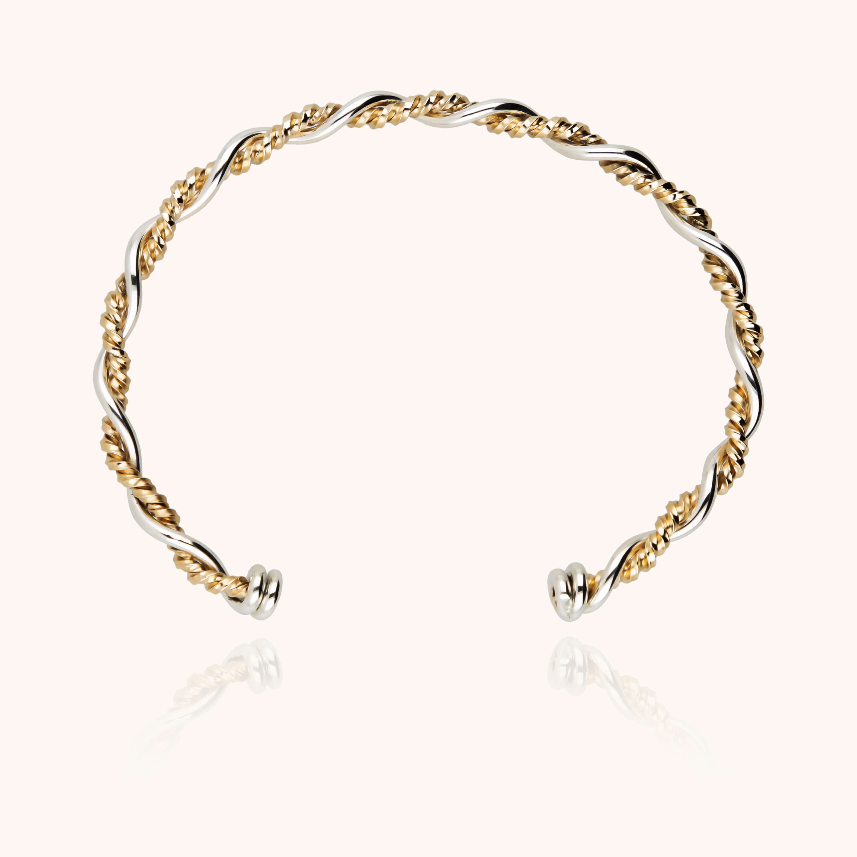 Bracelet Bramble - or jaune laminé et argent