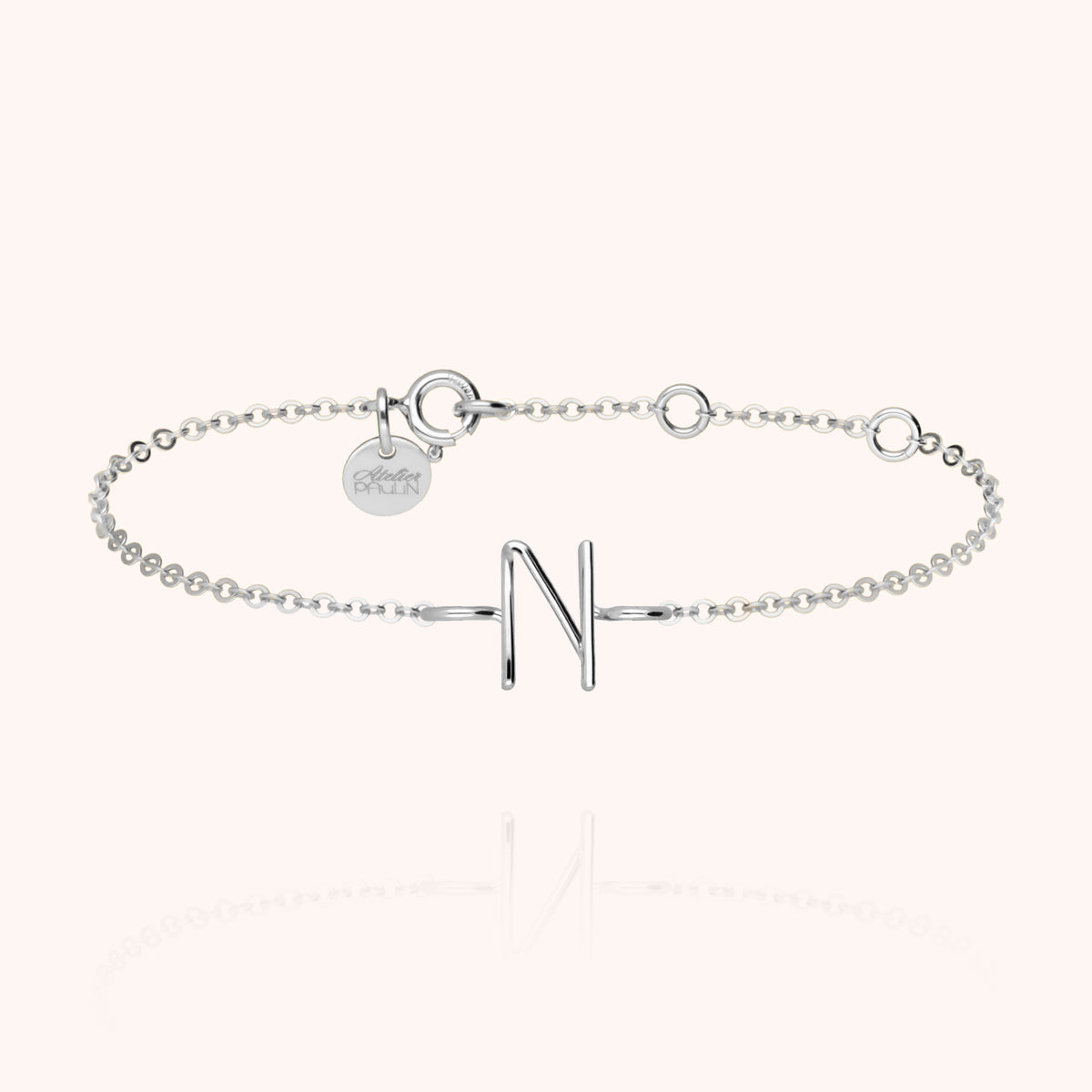 Kettenarmband Initiale aus 18K Weißgold — sichere Lieferung Paris