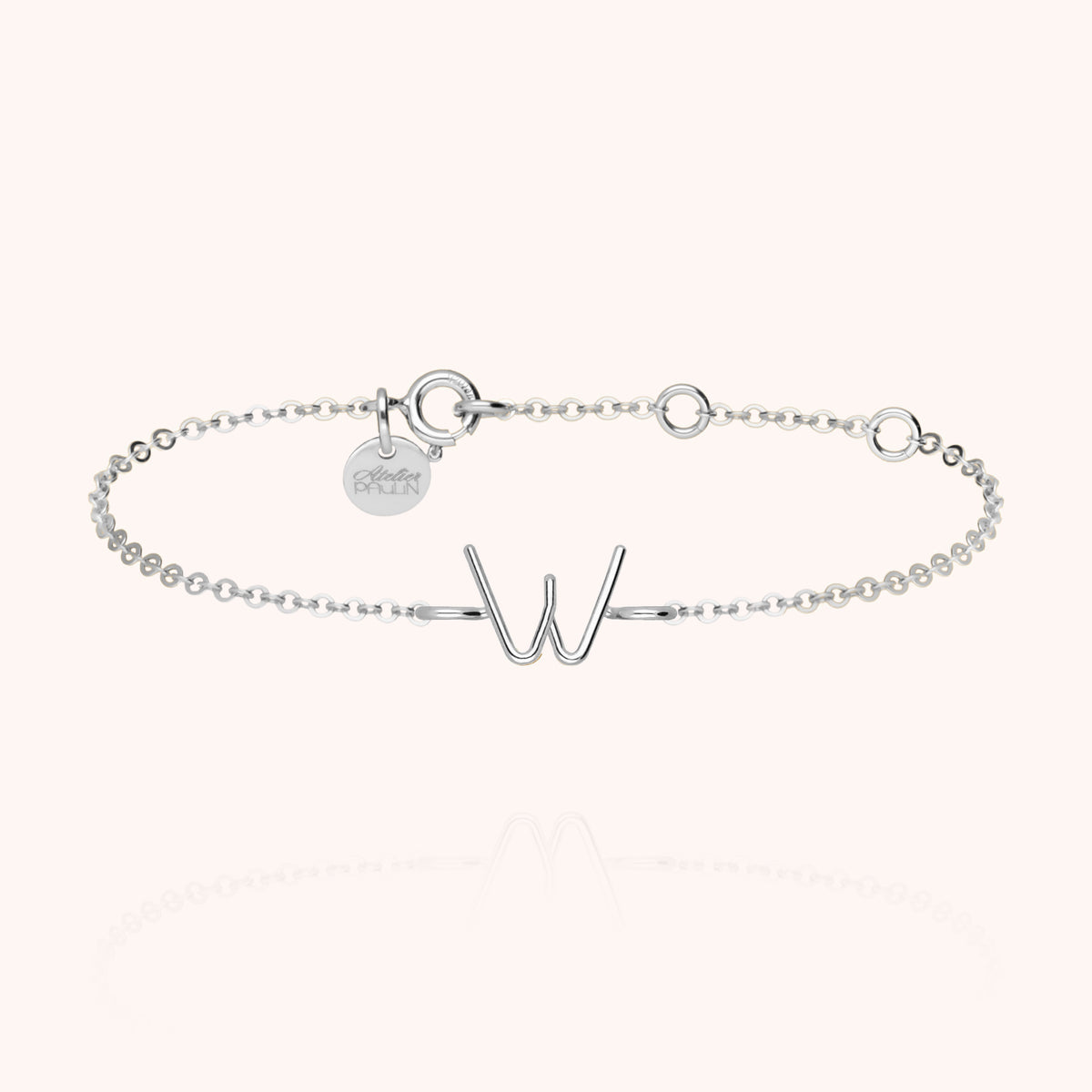 Initialen-Kettenarmband aus 18K Weißgold — personalisierbares Armband Atelier Paulin