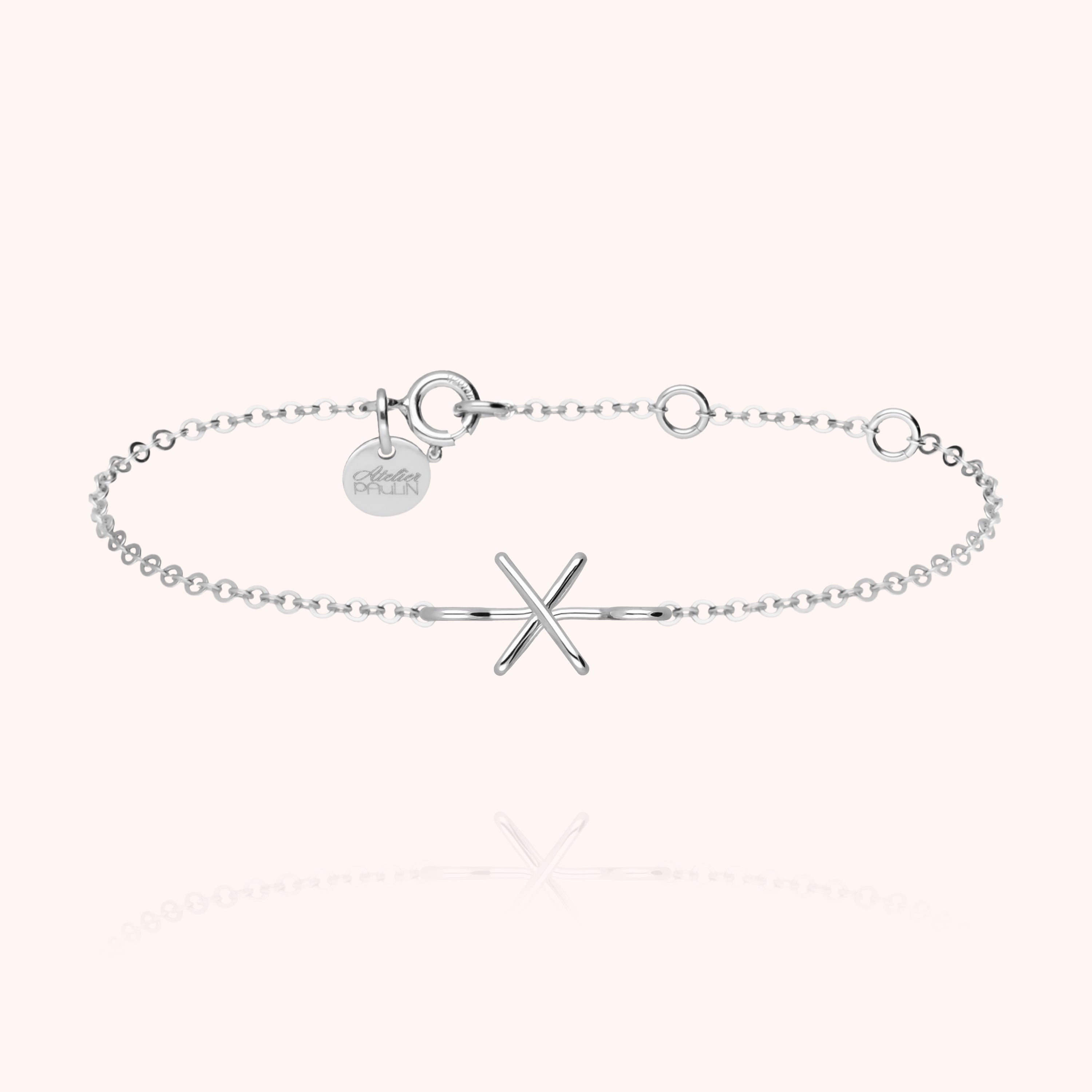 Bracelet Chaîne Initiale en or blanc 18K — expédition sécurisée Paris