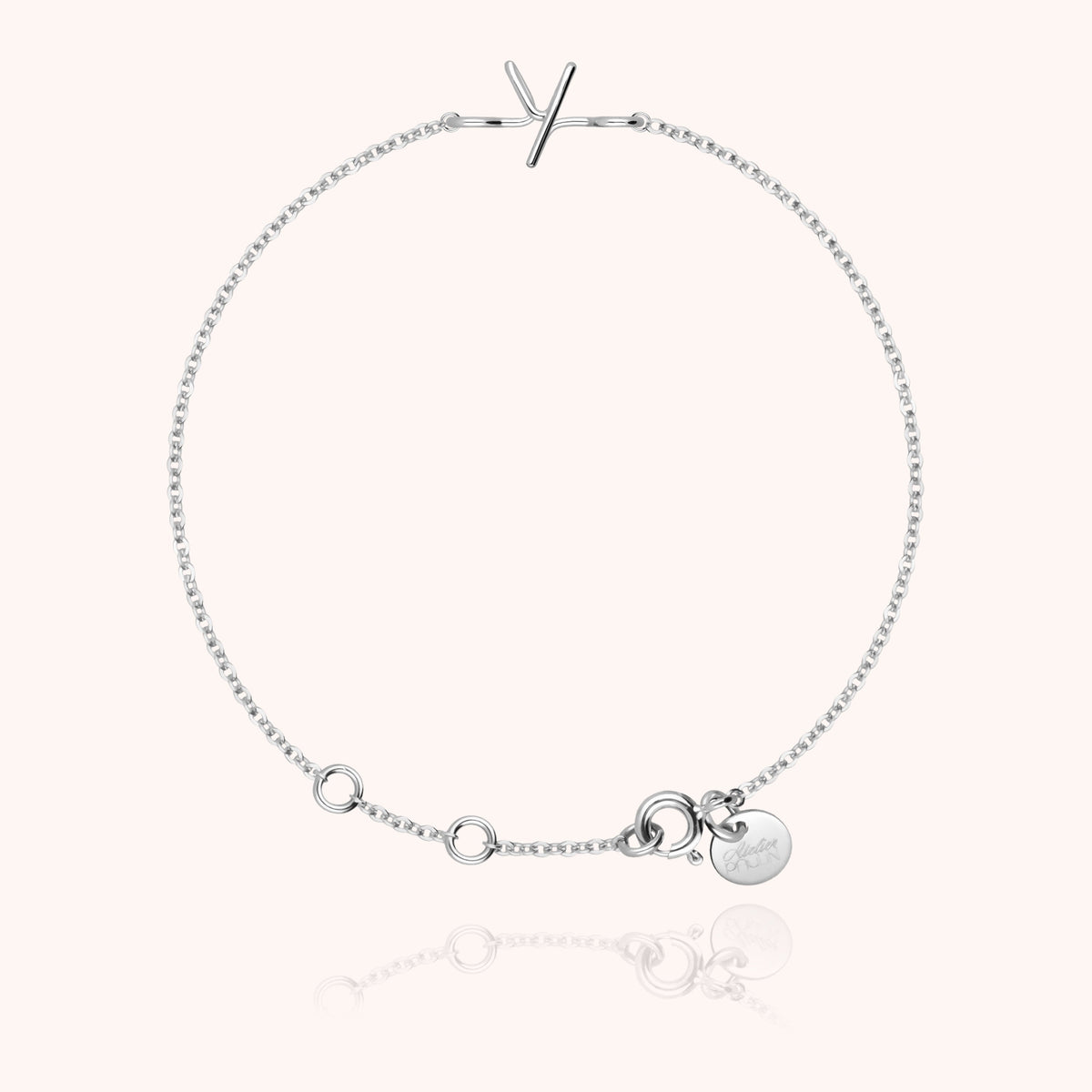 Kettenarmband Initiale aus 18K Weißgold — personalisierbares Armband Atelier Paulin