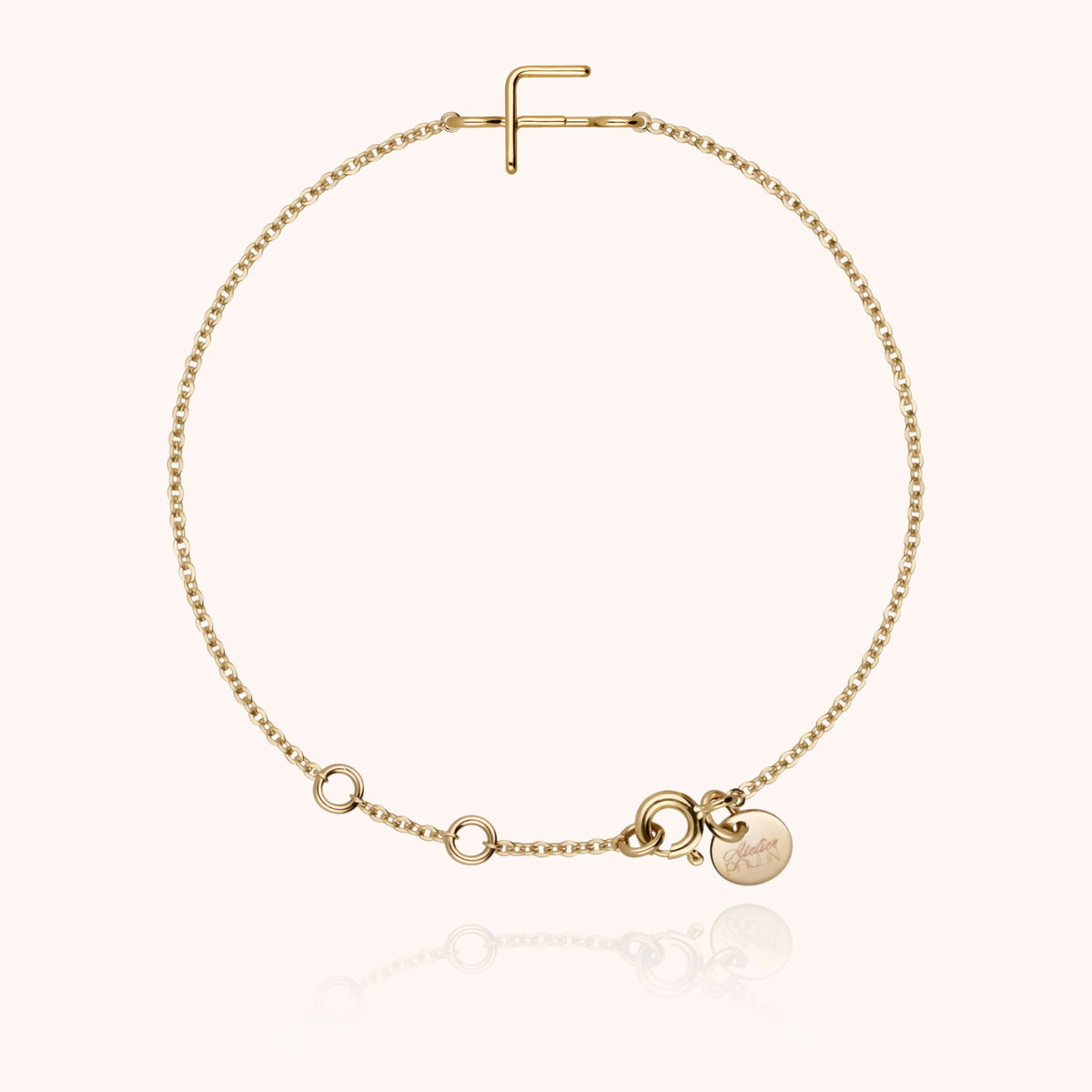Kettenarmband Initiale aus 18K Gelbgold — personalisierbares Armband Atelier Paulin