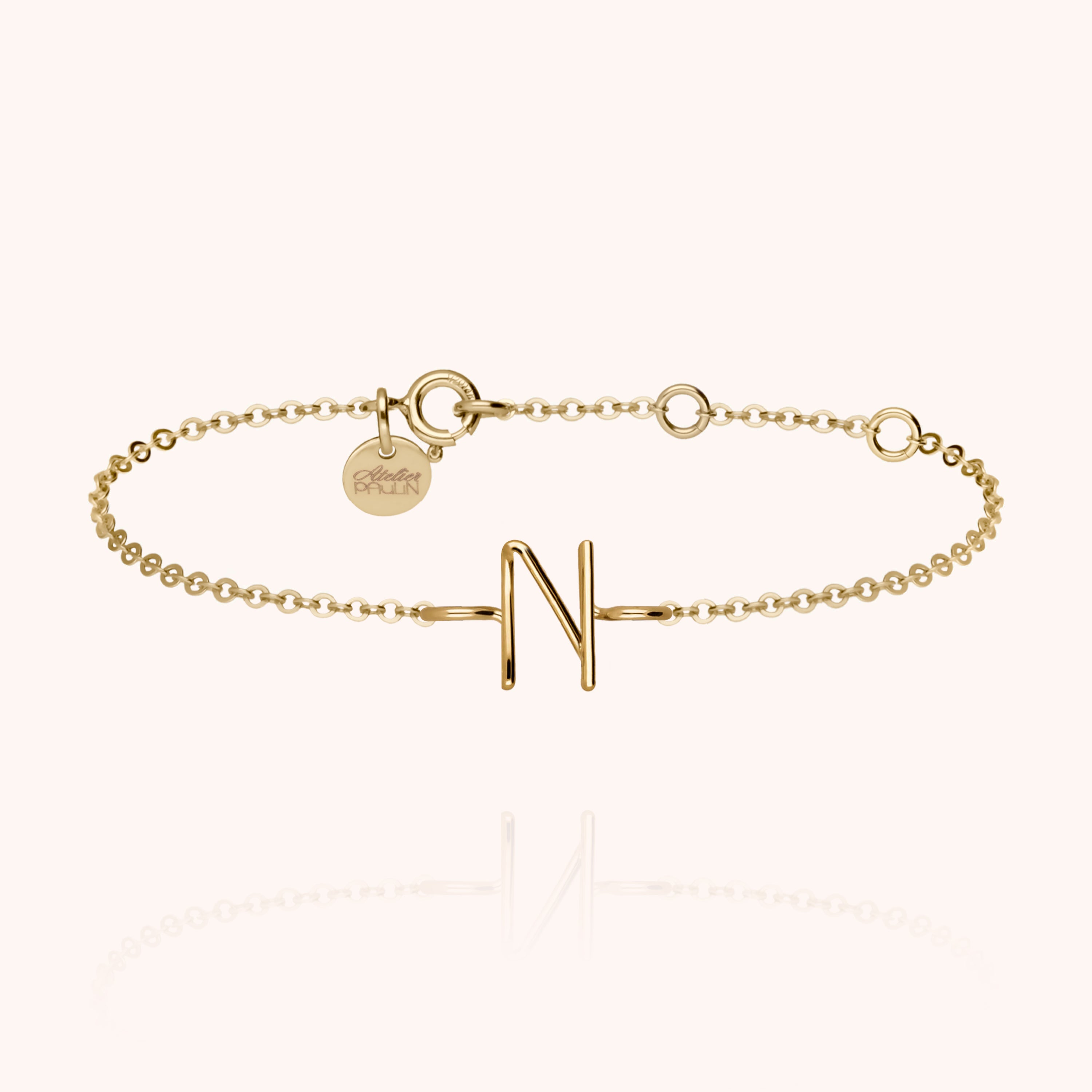 Bracelet Chaîne Initiale - or jaune 750/1000