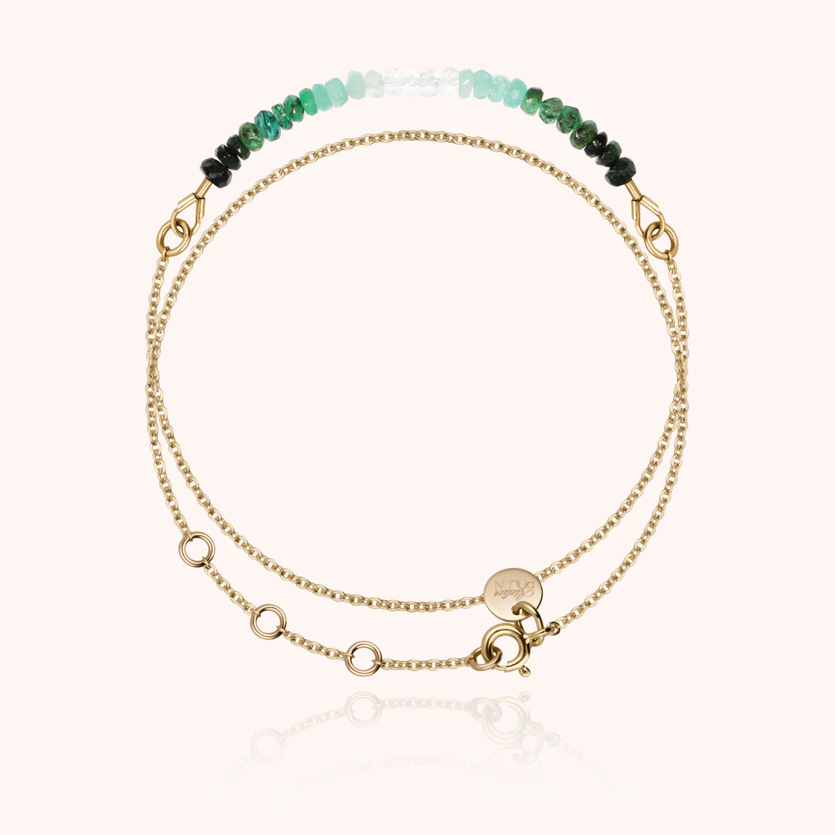 Bracciale Catena Doppio Giro con smeraldo