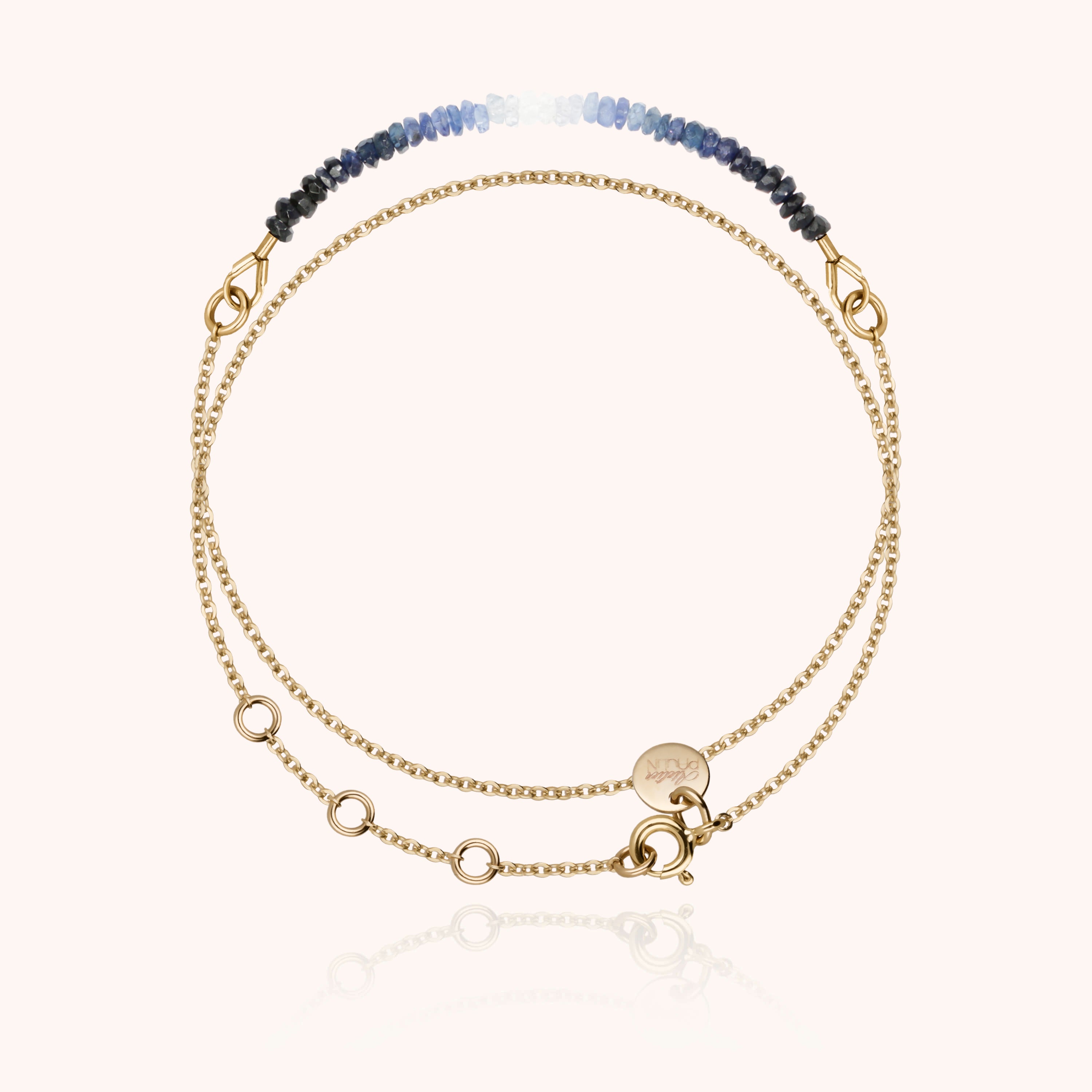 Bracelet Chaîne Double Tour - saphir bleu