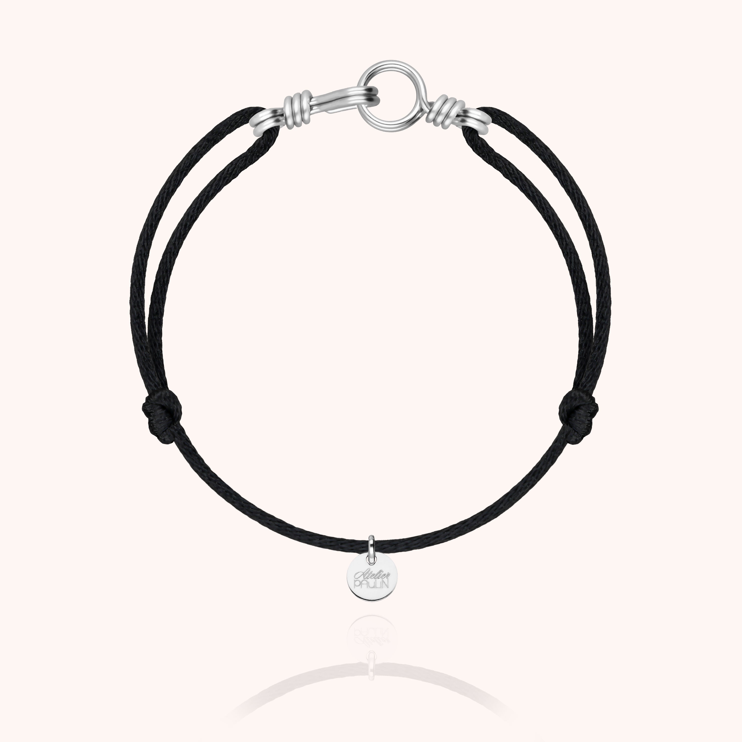 Bracelet cordon initiale argent 925 masculin discret Atelier Paulin - argent sterling - enfant