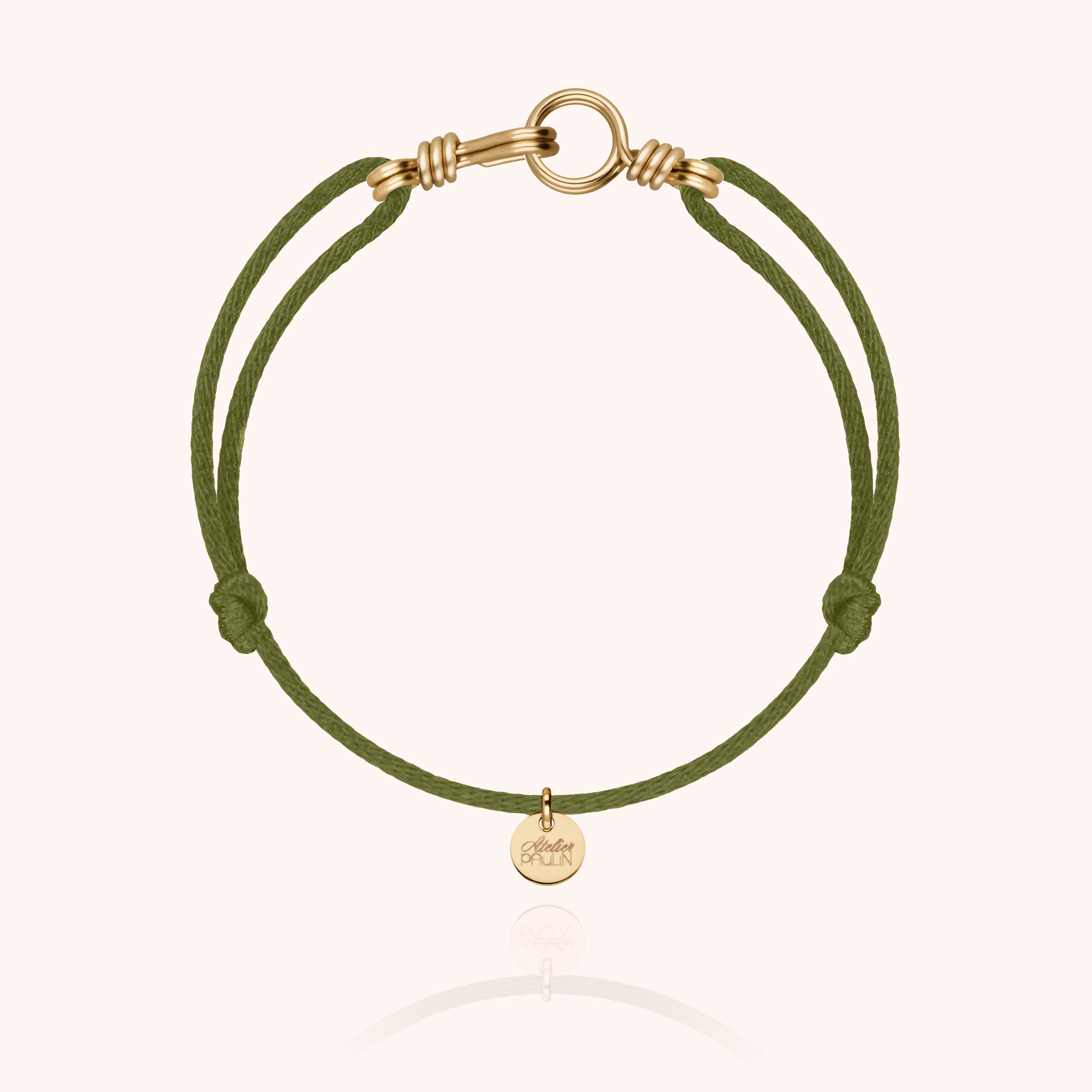 Bracelet Cordon Attache moi en or jaune laminé — bracelet personnalisable Atelier Paulin