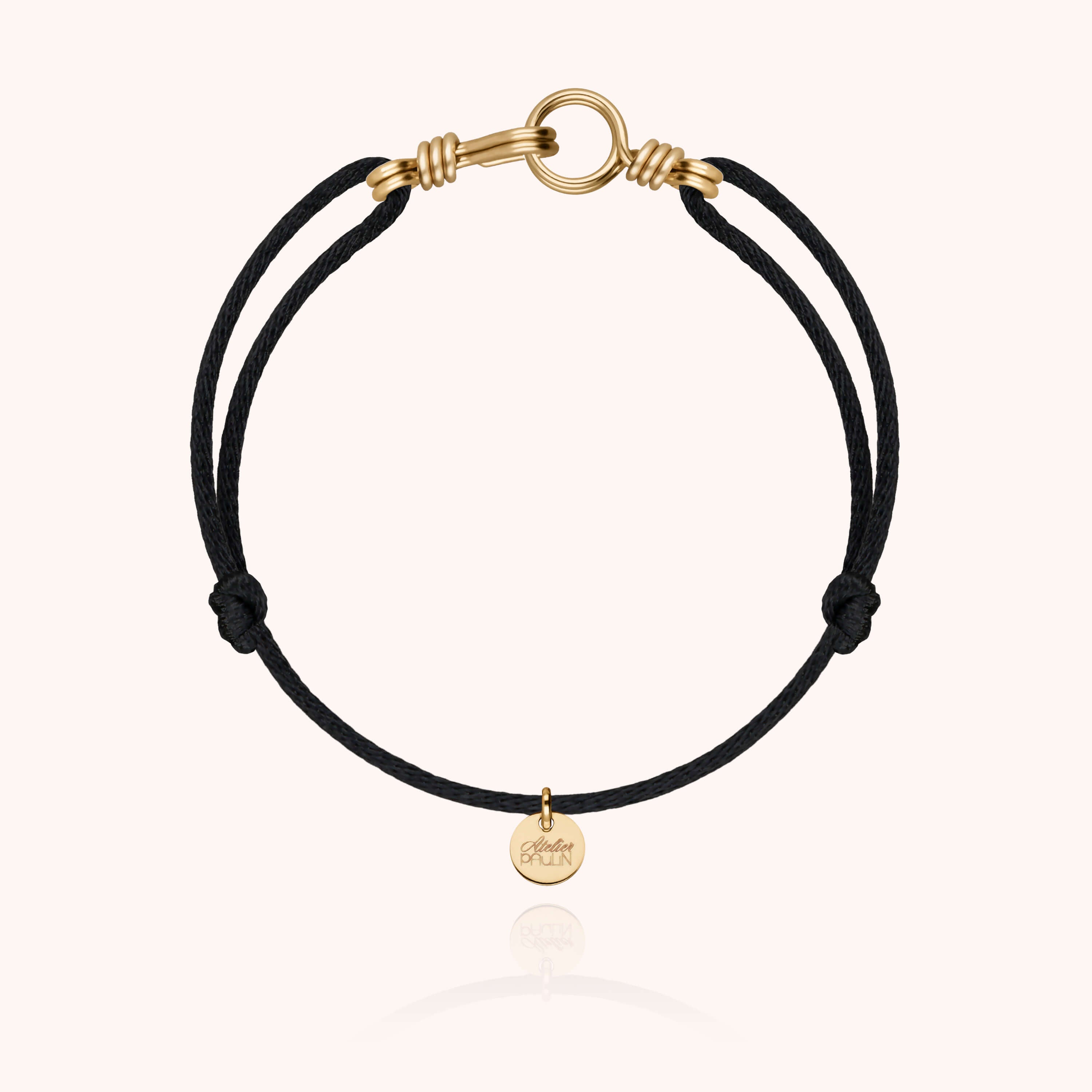 Cord Bracelet Attach Me - laminated yellow gold