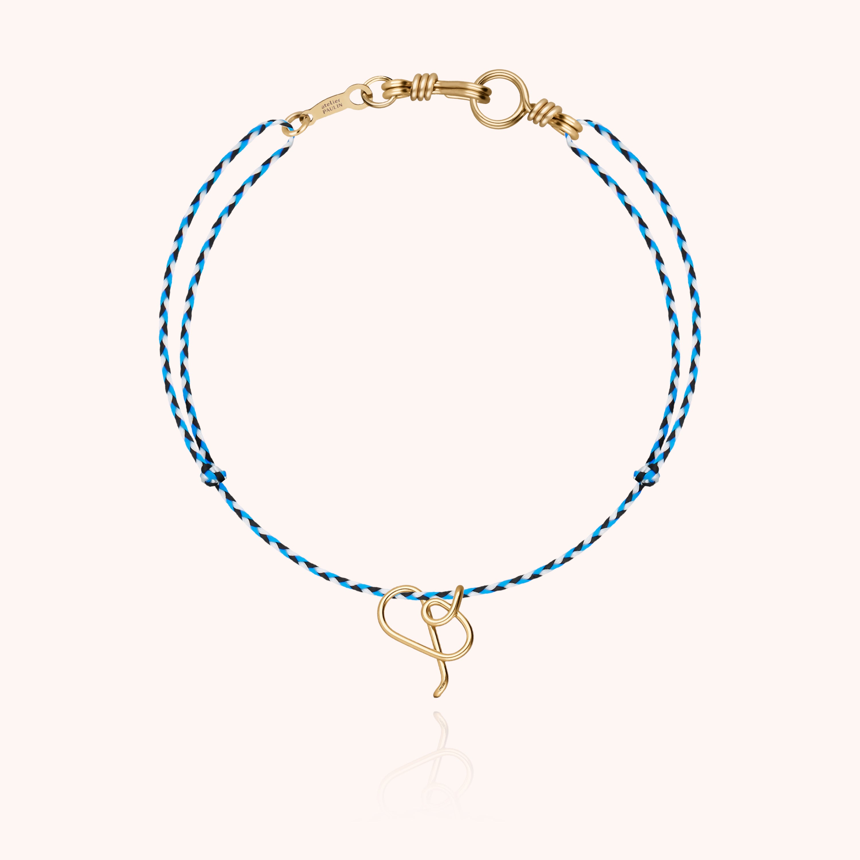 Attache moi Initiale Cord Bracelet - 18k yellow gold