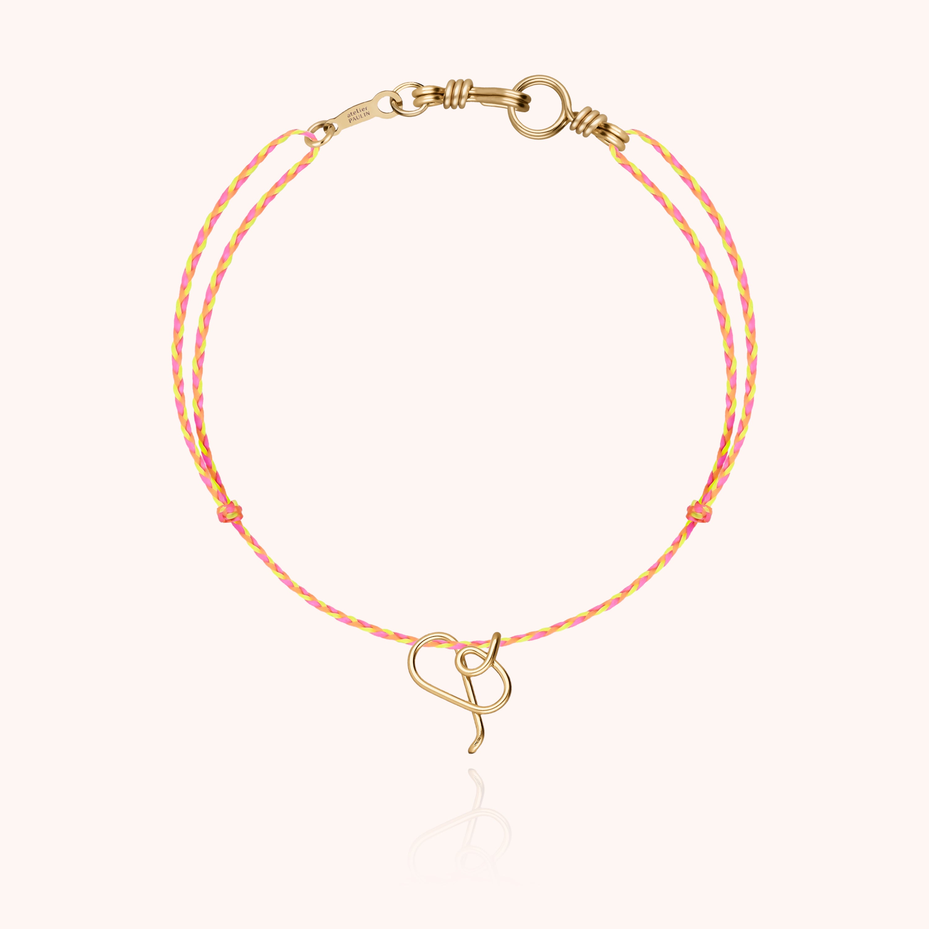 Attache moi Initiale Cord Bracelet - 18k yellow gold