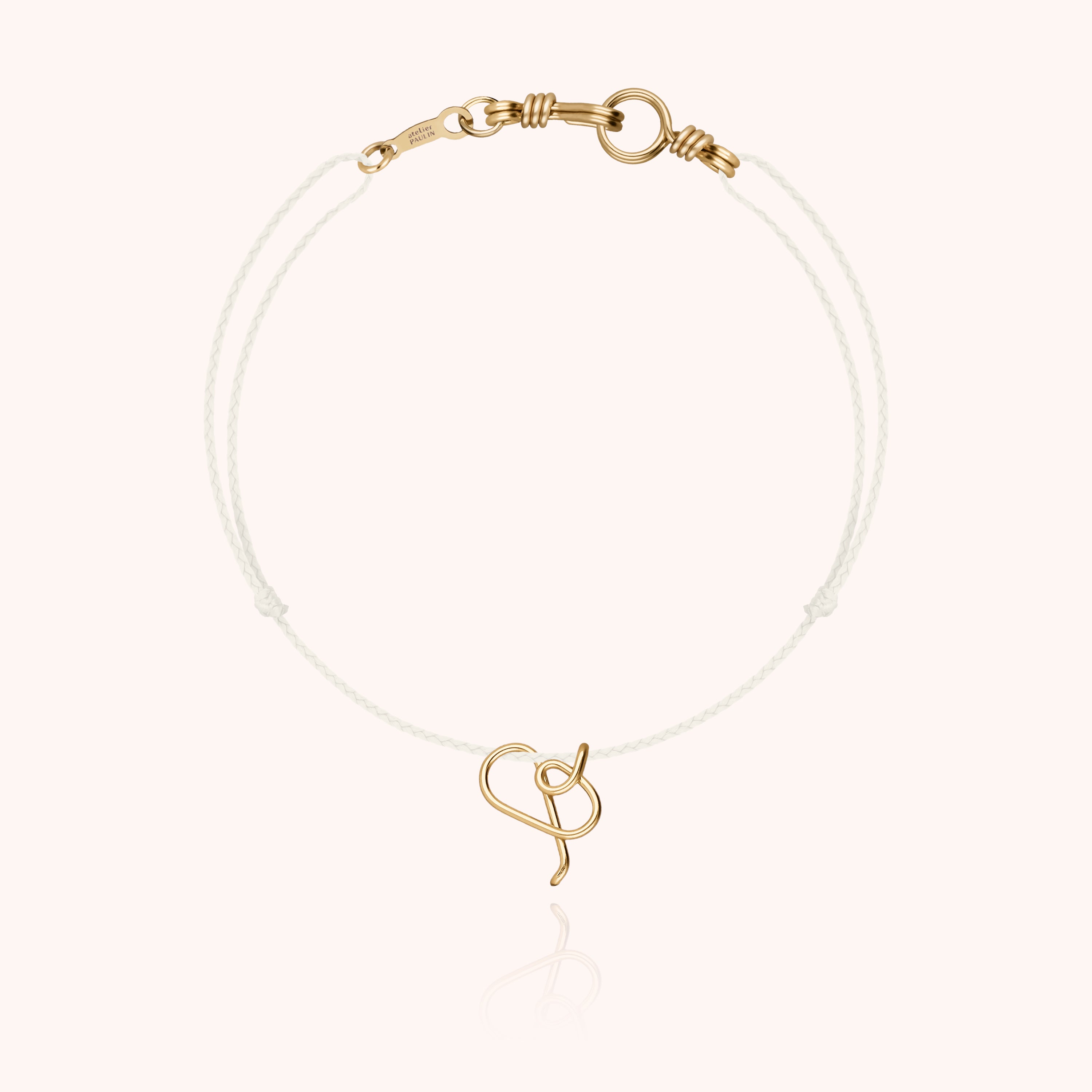 Attache moi Initiale Cord Bracelet - 18k yellow gold