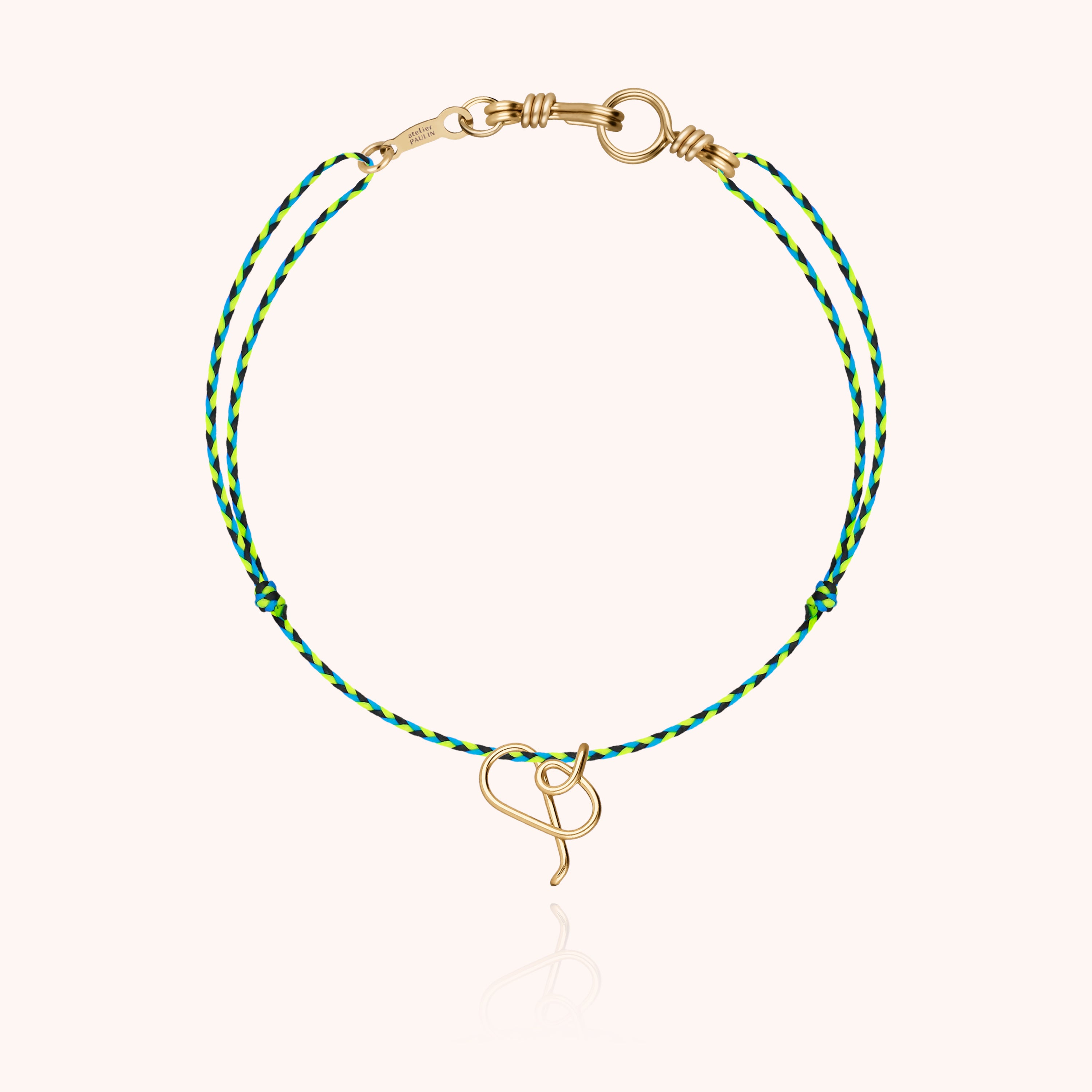 Attache moi Initiale Cord Bracelet - 18k yellow gold