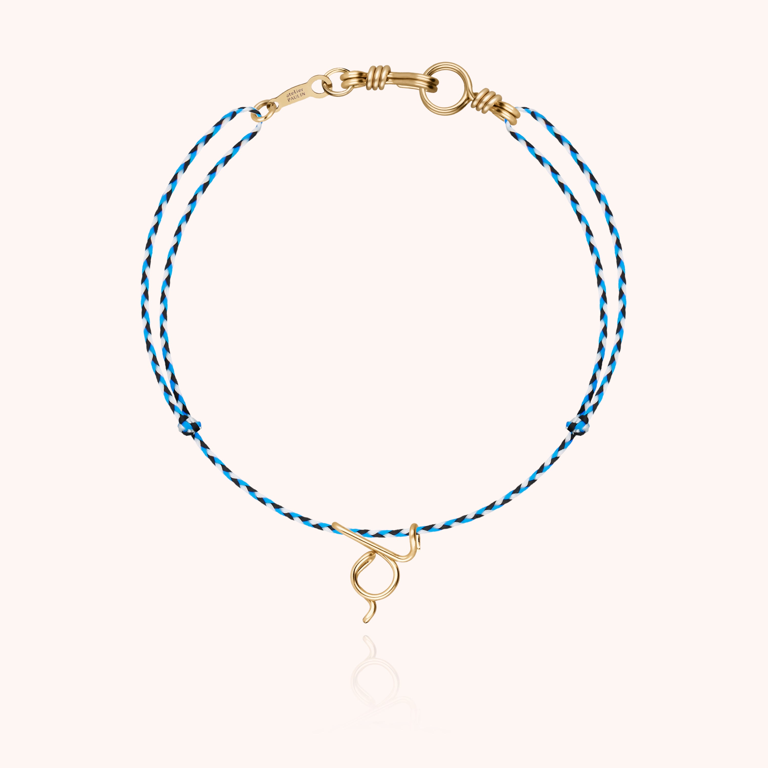 Attache moi Initiale Cord Bracelet - 18k yellow gold