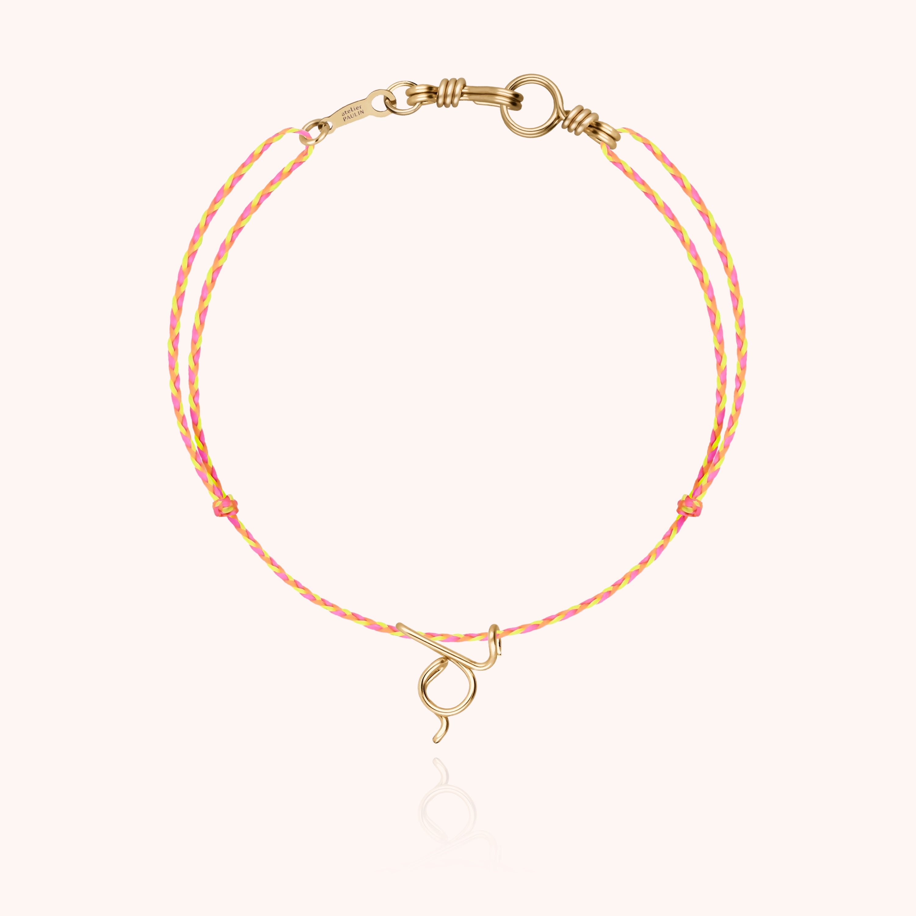 Attache moi Initiale Cord Bracelet - 18k yellow gold