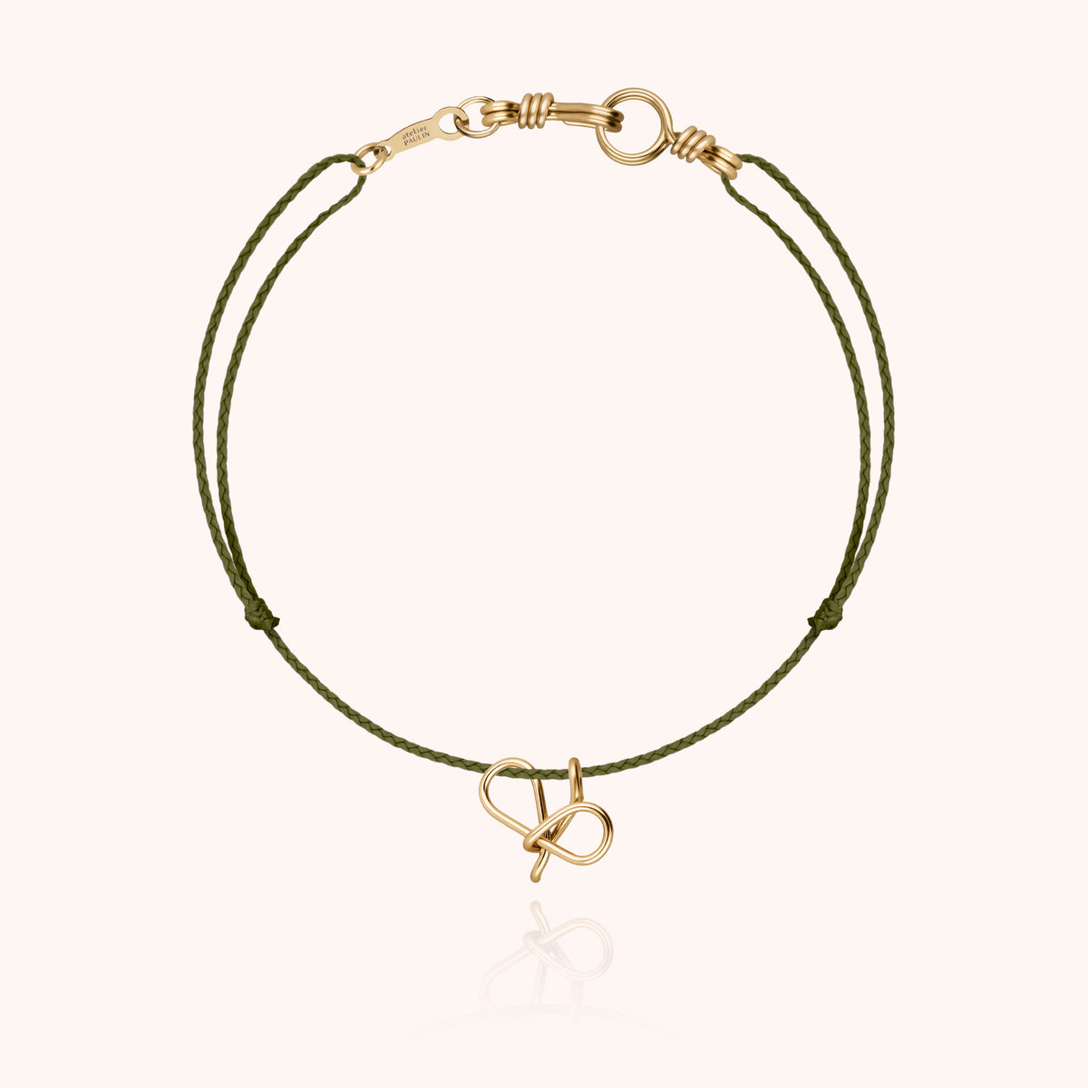 Armband Kordel Initiale Mini Attache moi aus Gelbes Goldfilled — personalisierbares Armband Atelier Paulin