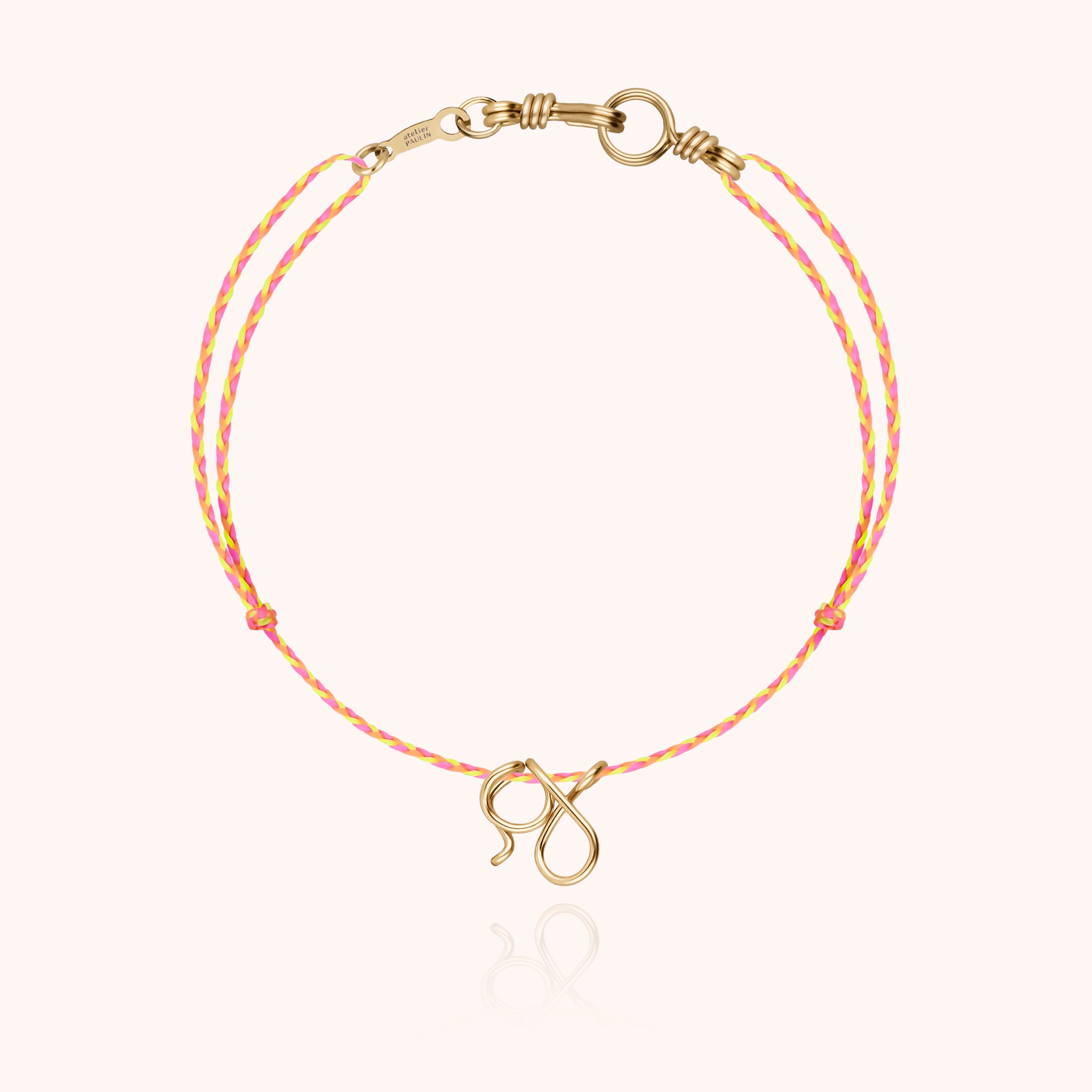 Attache moi Initiale Cord Bracelet - 18k yellow gold