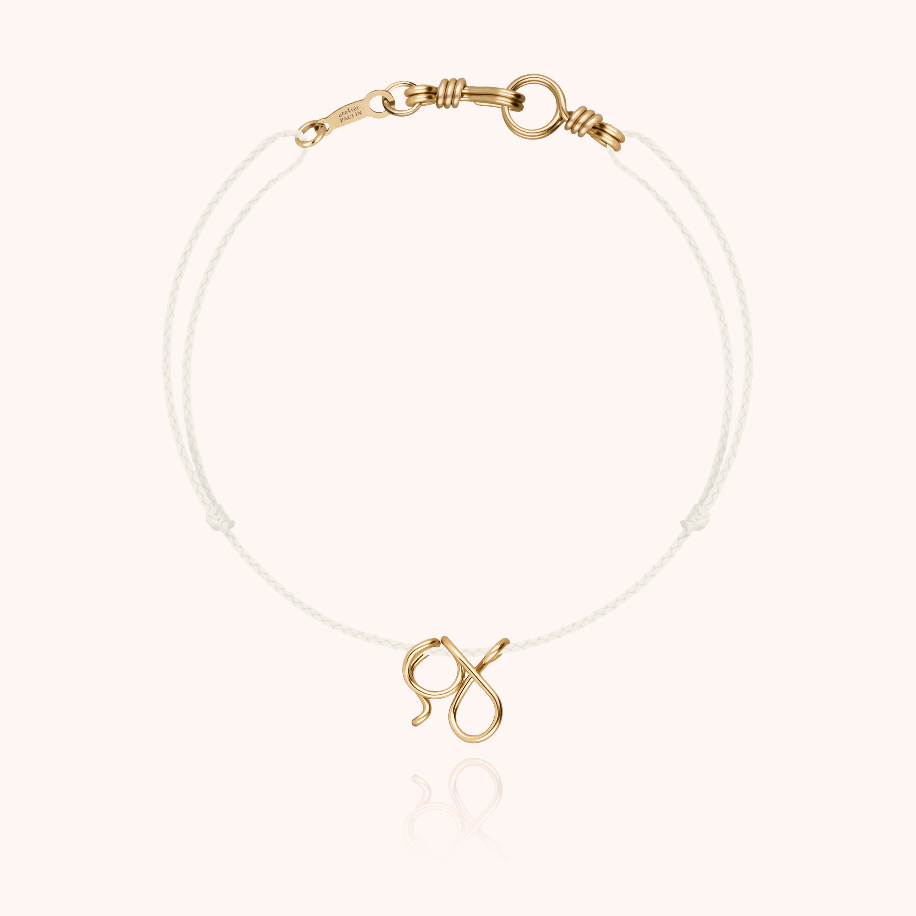 Attache moi Initiale Cord Bracelet - 18k yellow gold