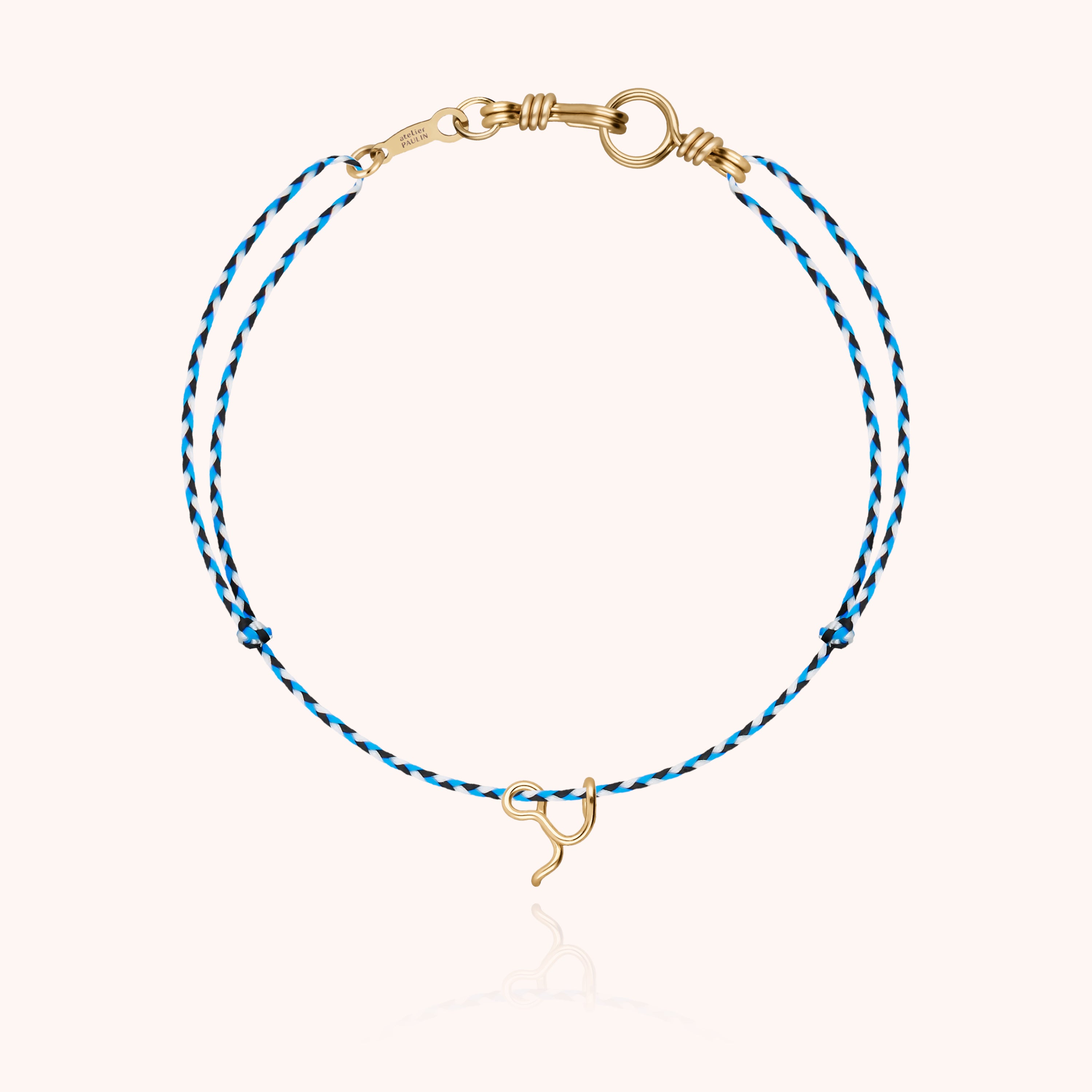 Bracelet Cordon Initiale Mini Attache moi — cadeau de luxe fait main Paris