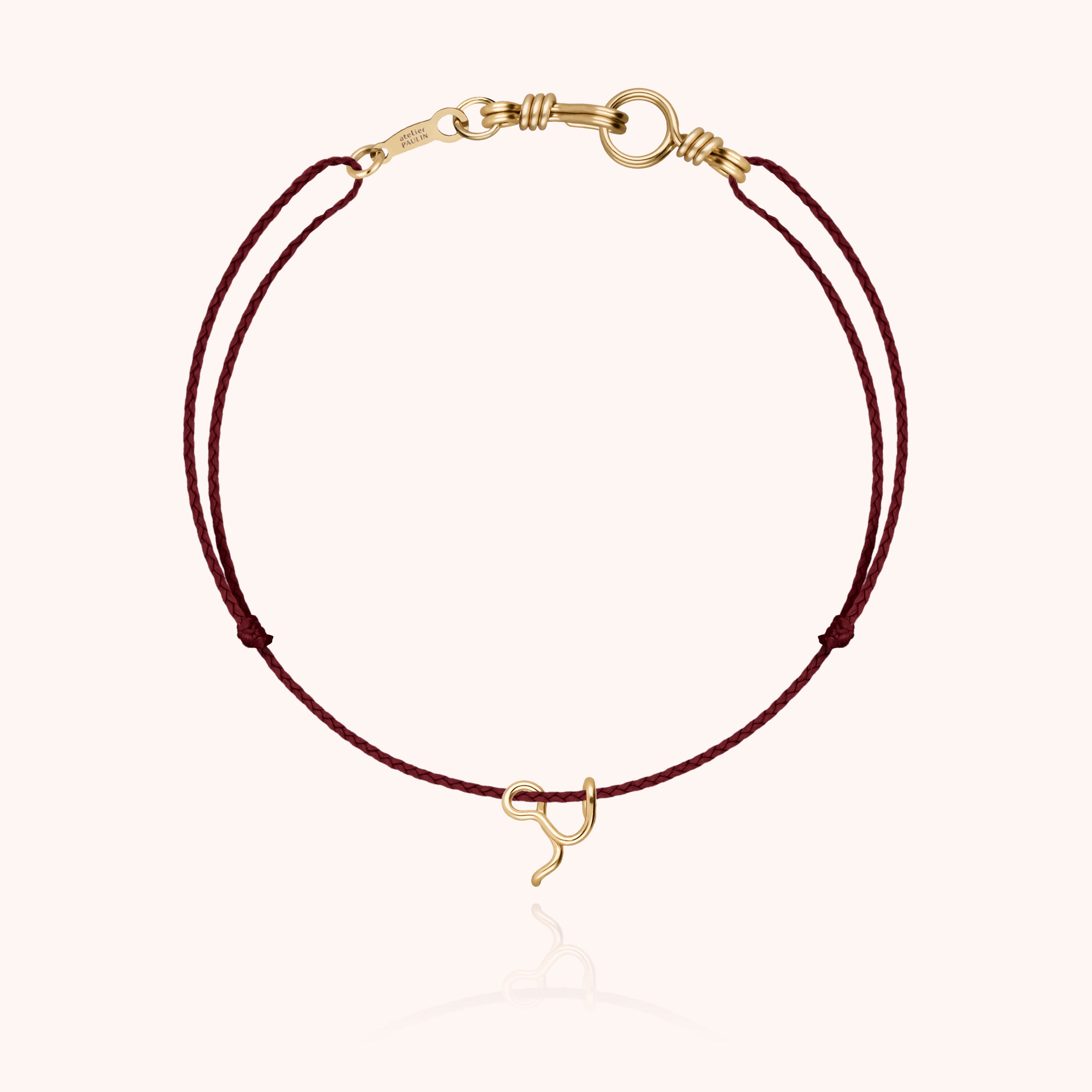 Attache moi Initiale Cord Bracelet - 18k yellow gold