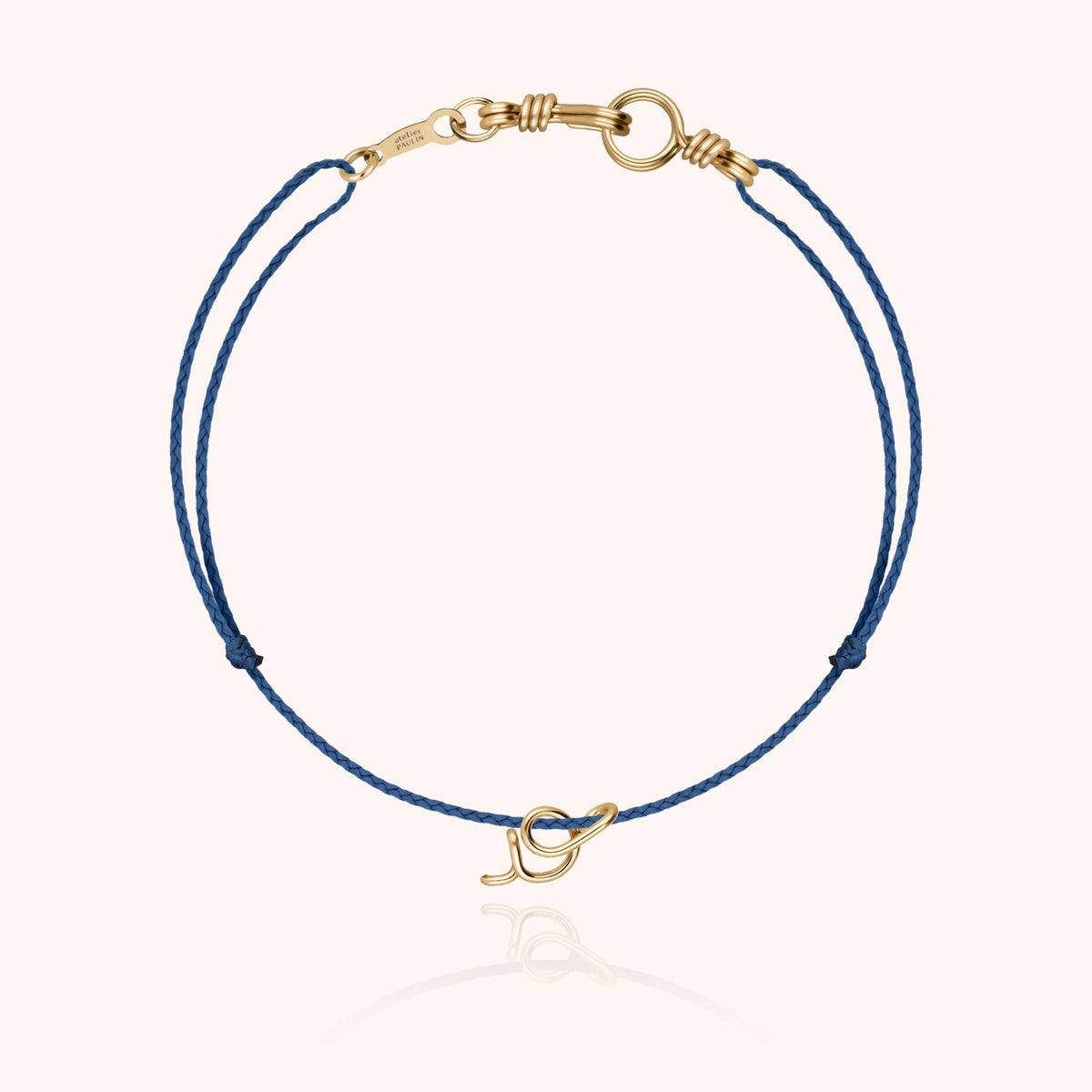 Mini Attache moi Initiale Plain Cord Bracelet in 14k yellow gold-filled wire