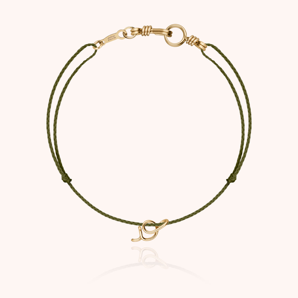 Armband Kordel Initiale Mini Attache moi in Gelbes Goldfilled — sichere Lieferung Paris