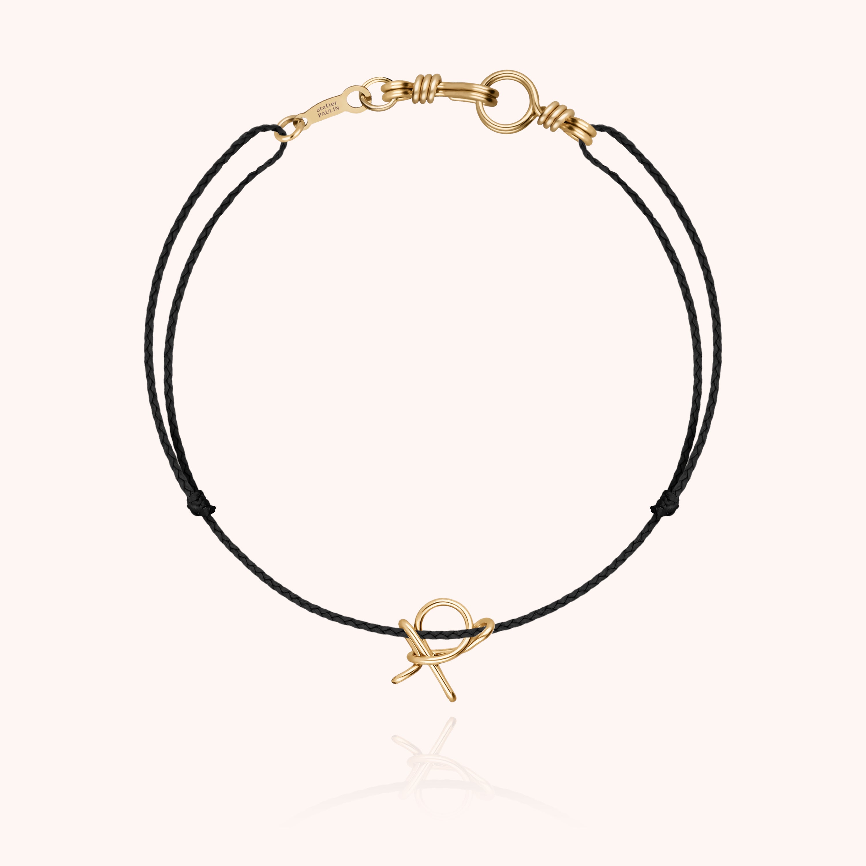Attache moi Initiale Cord Bracelet - 18k yellow gold