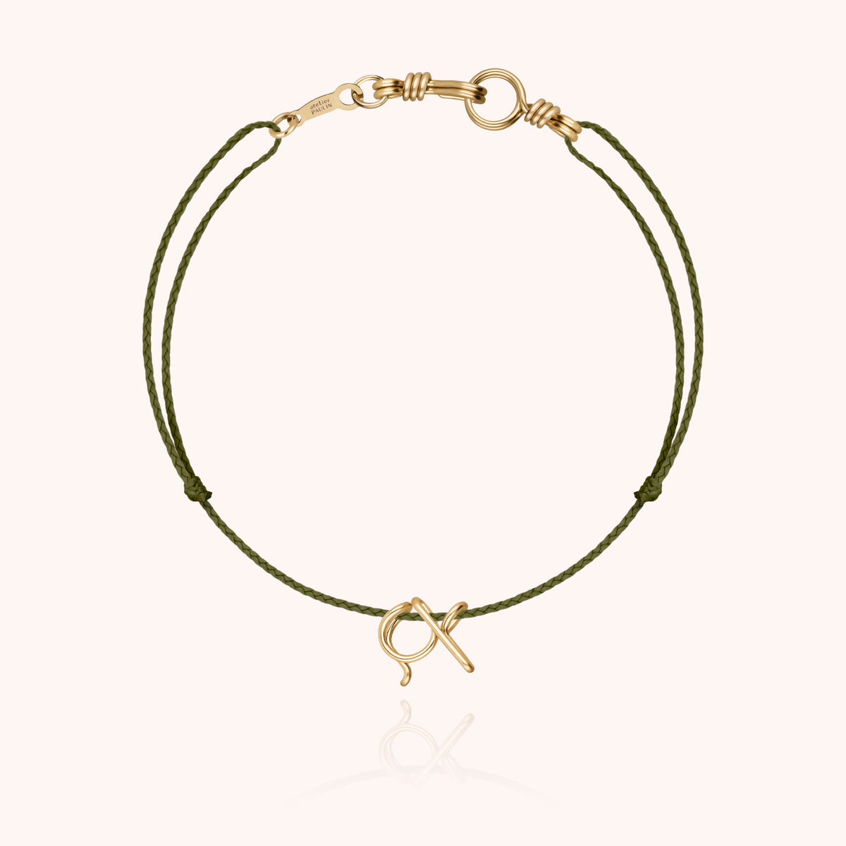 Armband Kordel Initiale Mini Attache moi — von Hand gefertigtes Geschenk Paris
