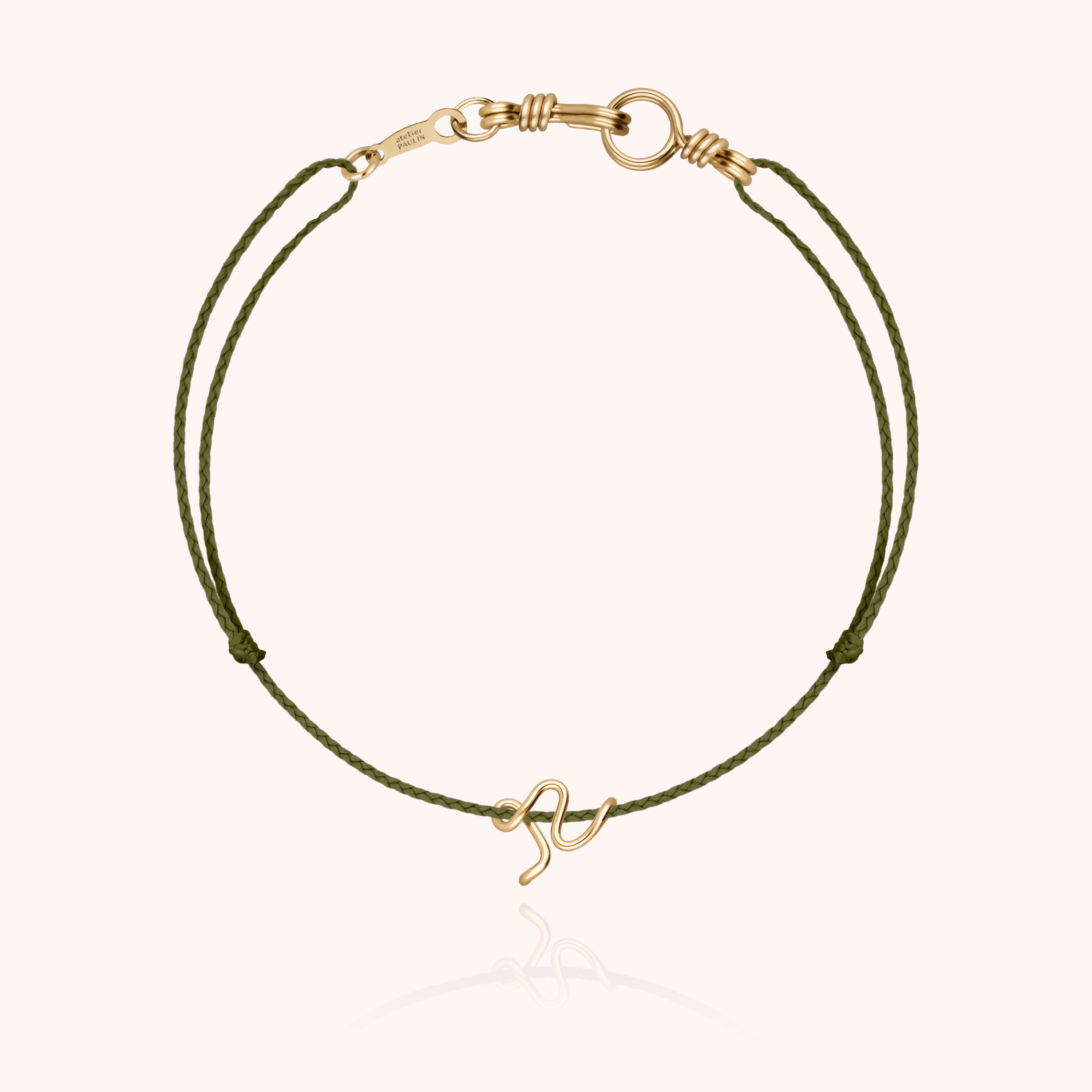 Attache moi Initiale Cord Bracelet - 18k yellow gold