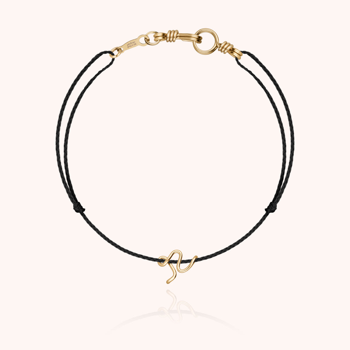 Kordelarmband Initiale Mini Attache moi in Gelbes Goldfilled — sichere Lieferung aus Paris