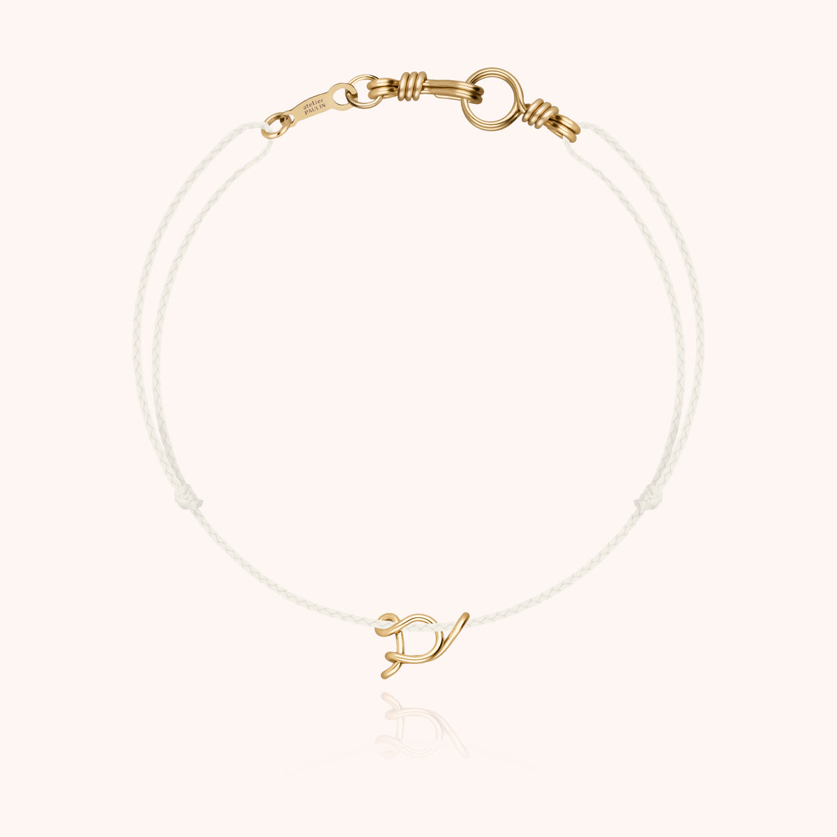 Kordelarmband Initiale Mini Attache moi aus gelbem Goldfilled — sichere Lieferung aus Paris