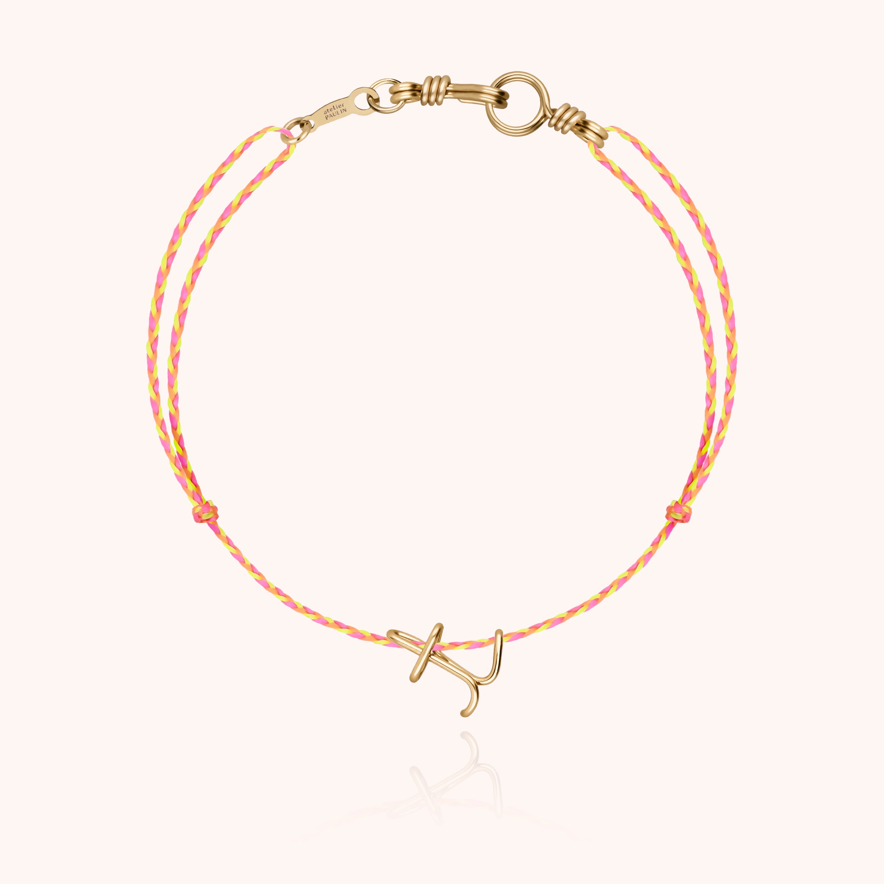 Attache moi Initiale Cord Bracelet - 18k yellow gold