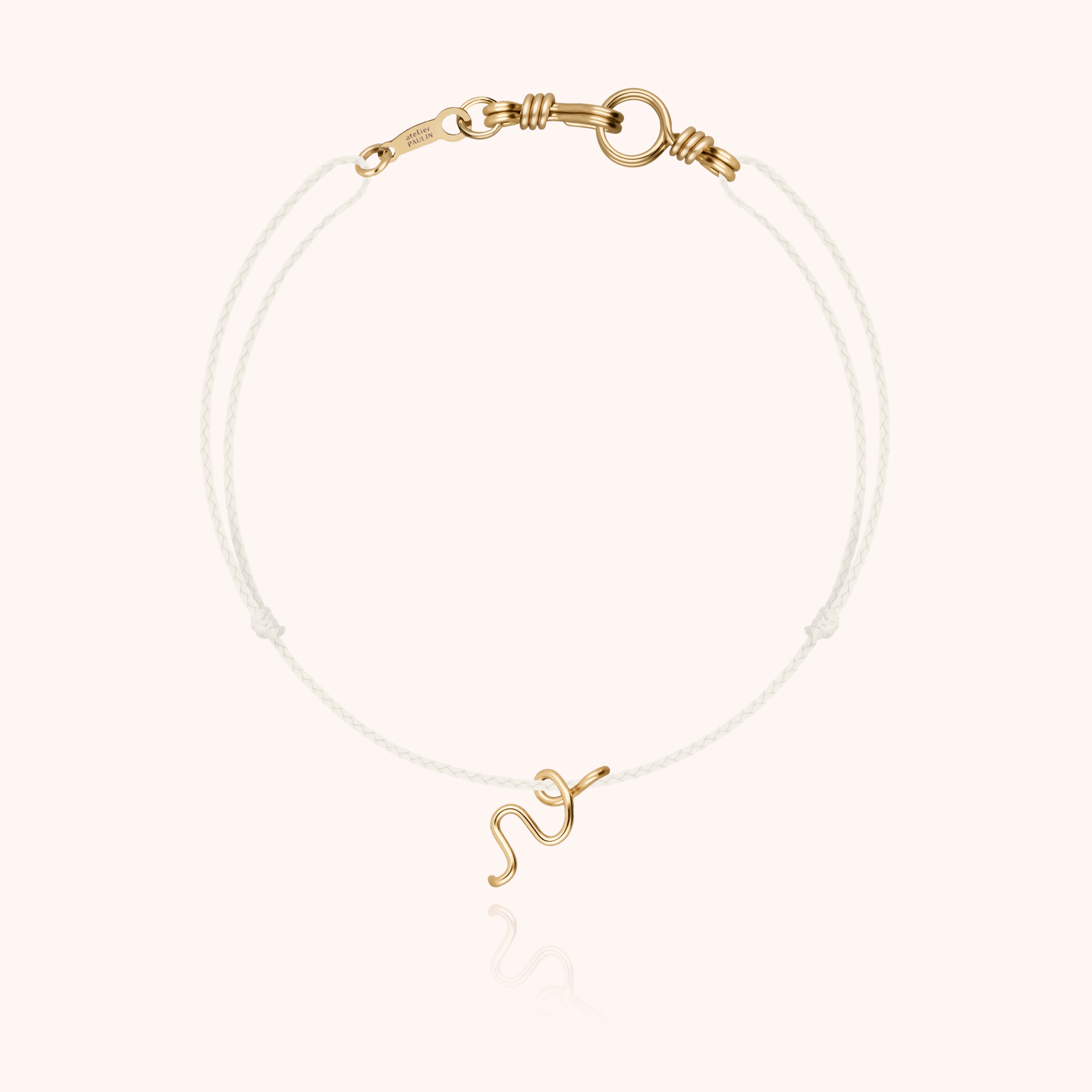 Attache moi Initiale Cord Bracelet - 18k yellow gold