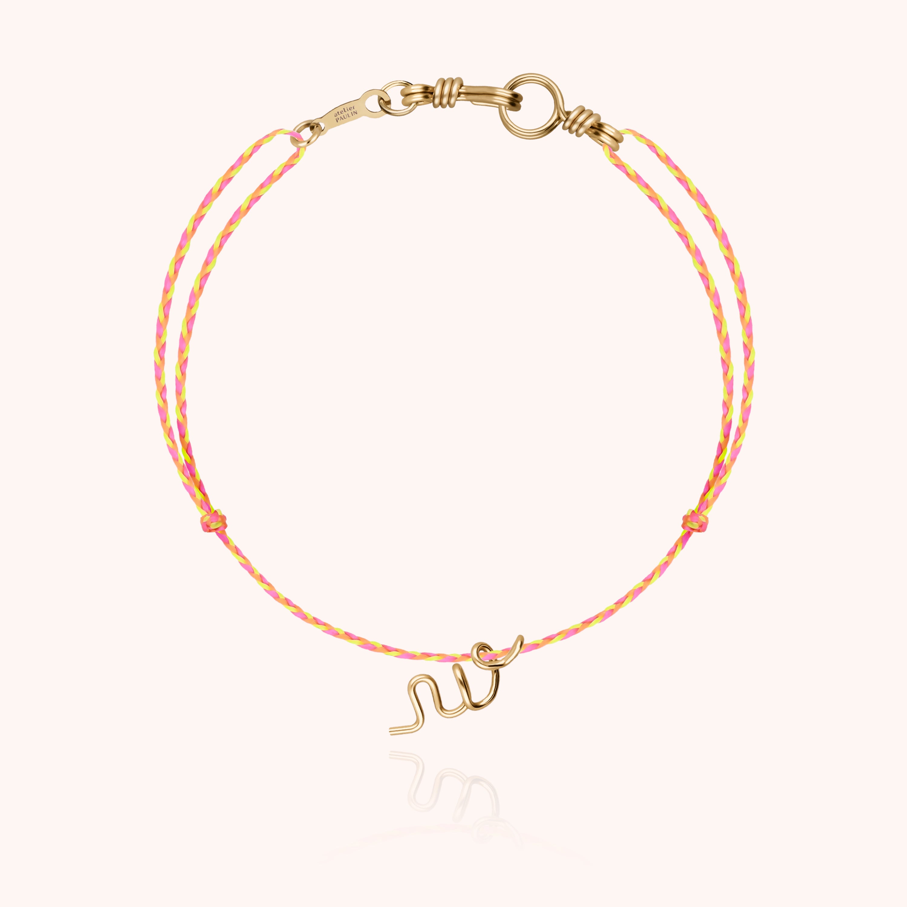 Bracelet Cordon Initiale Mini Attache moi — cadeau de luxe fait main Paris