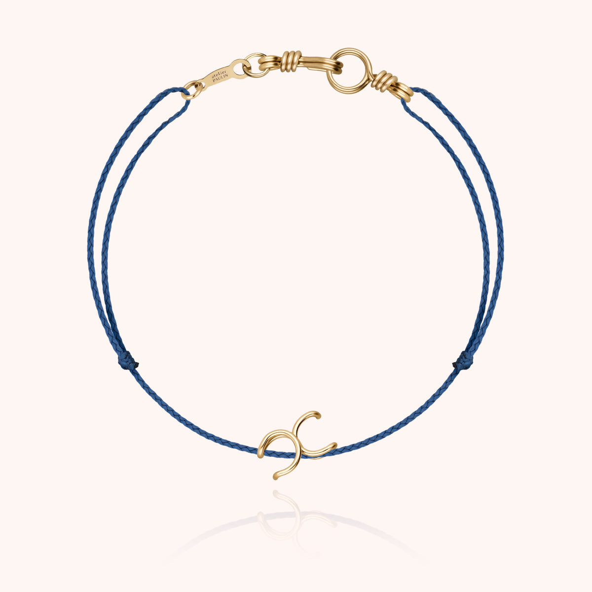 Mini Attache moi Initiale Plain Cord Bracelet in 14k yellow gold-filled wire