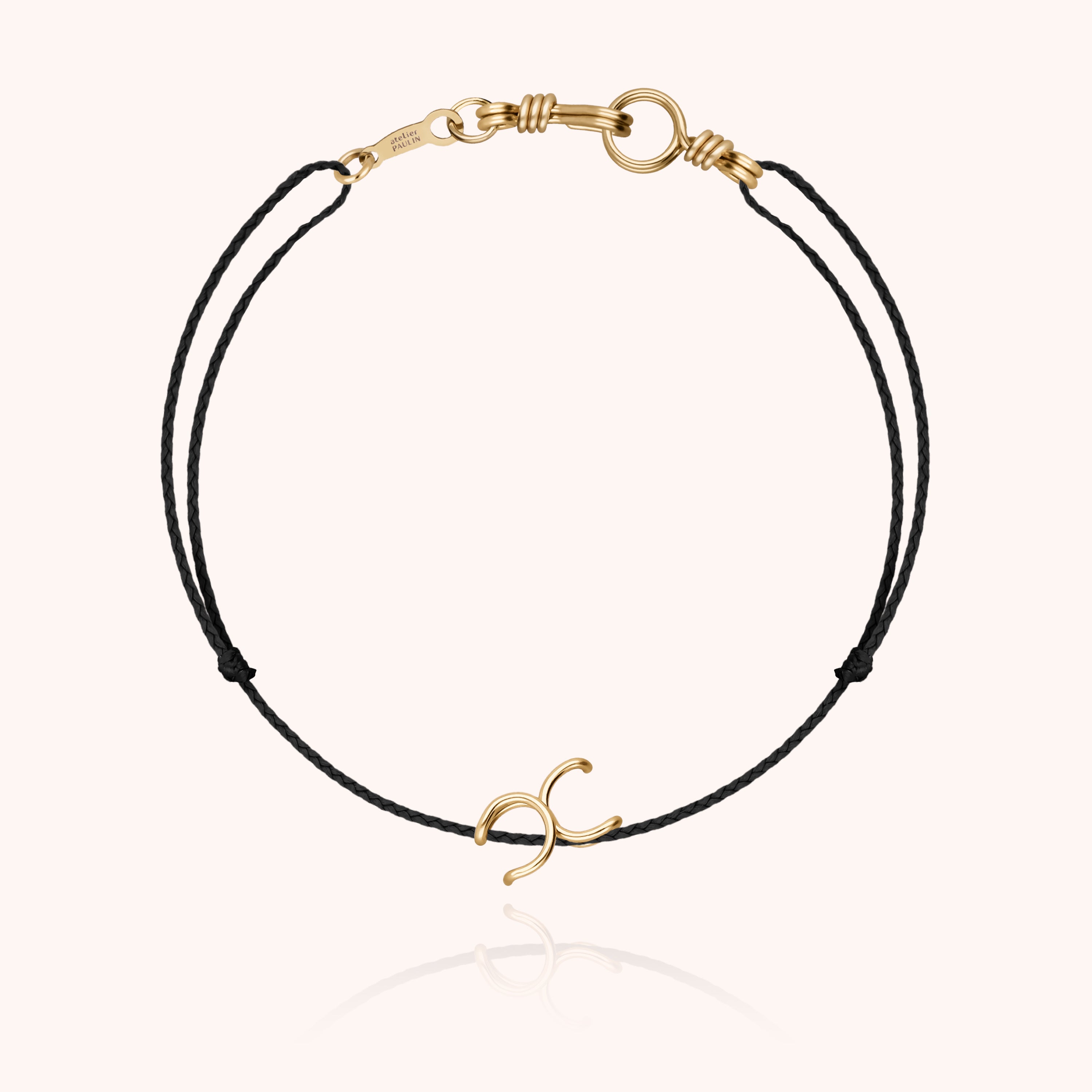 Attache moi Initiale Cord Bracelet - 18k yellow gold