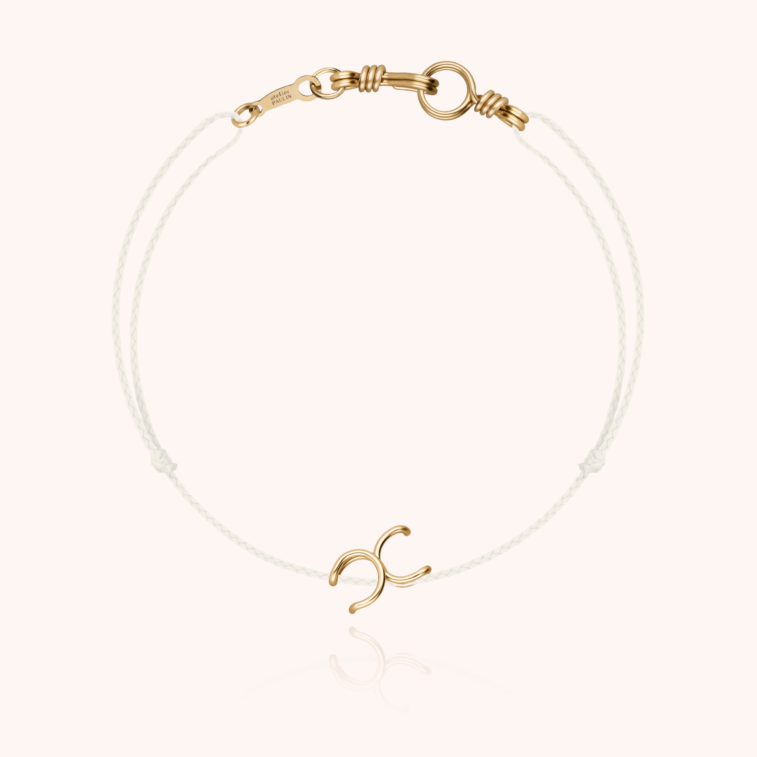 Bracelet Cordon Initiale Mini Attache moi en or jaune laminé — expédition sécurisée Paris