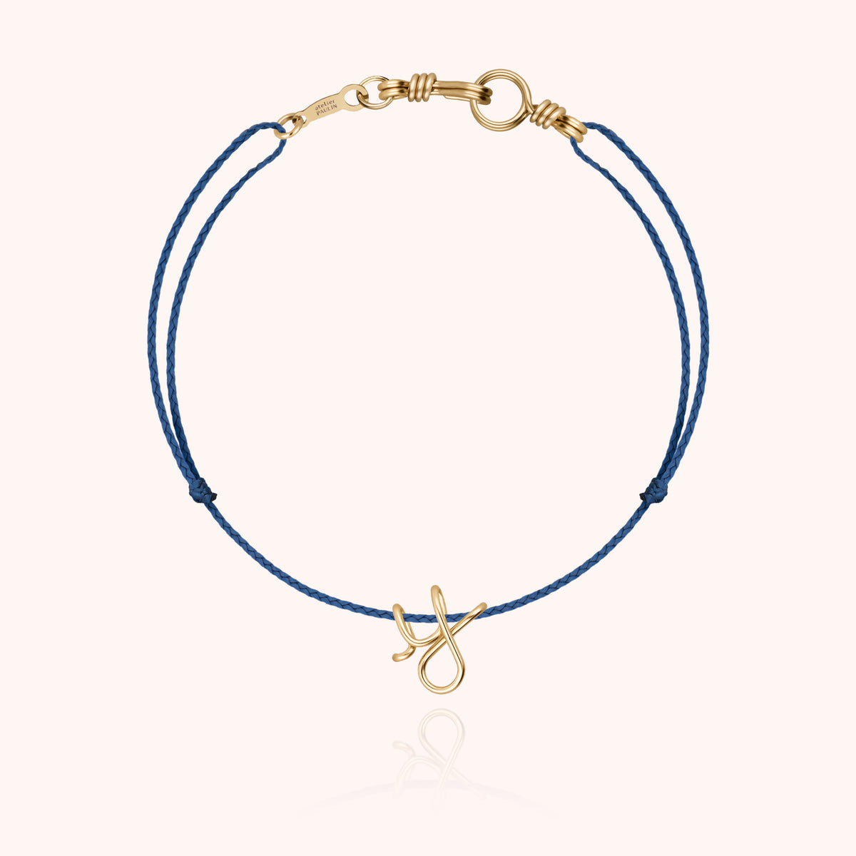 Armband Kordel Initiale Mini Attache moi aus Gelbes Goldfilled — personalisierbares Armband Atelier Paulin