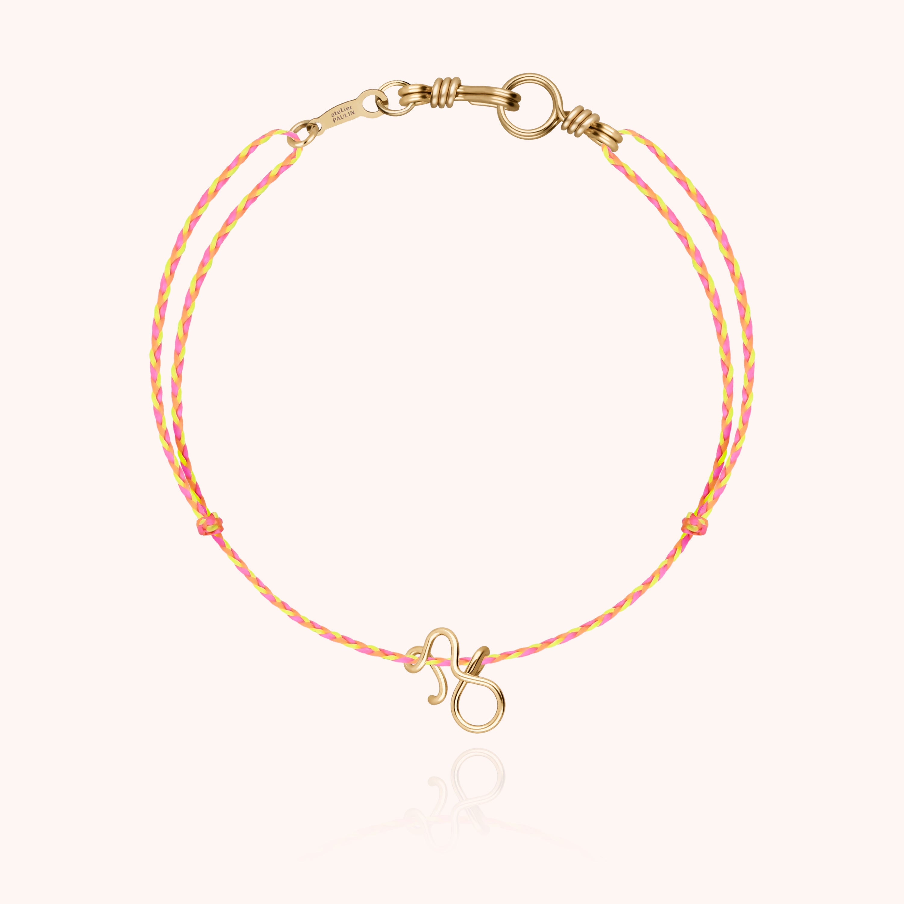 Attache moi Initiale Cord Bracelet - 18k yellow gold