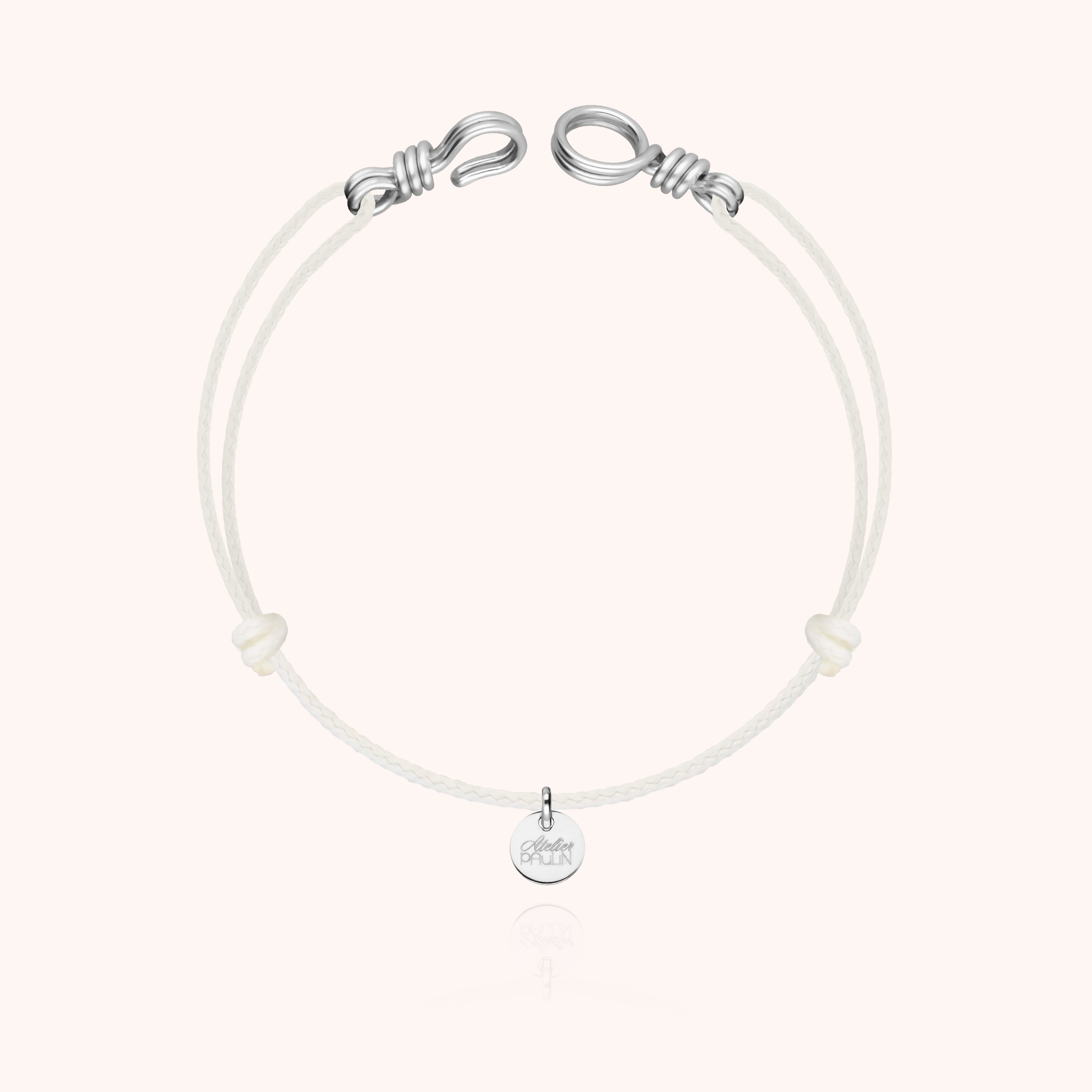 Bracelet Cordon Phosphorescent Attache moi porté au poignet — argent sterling 925 livraison express sécurisée