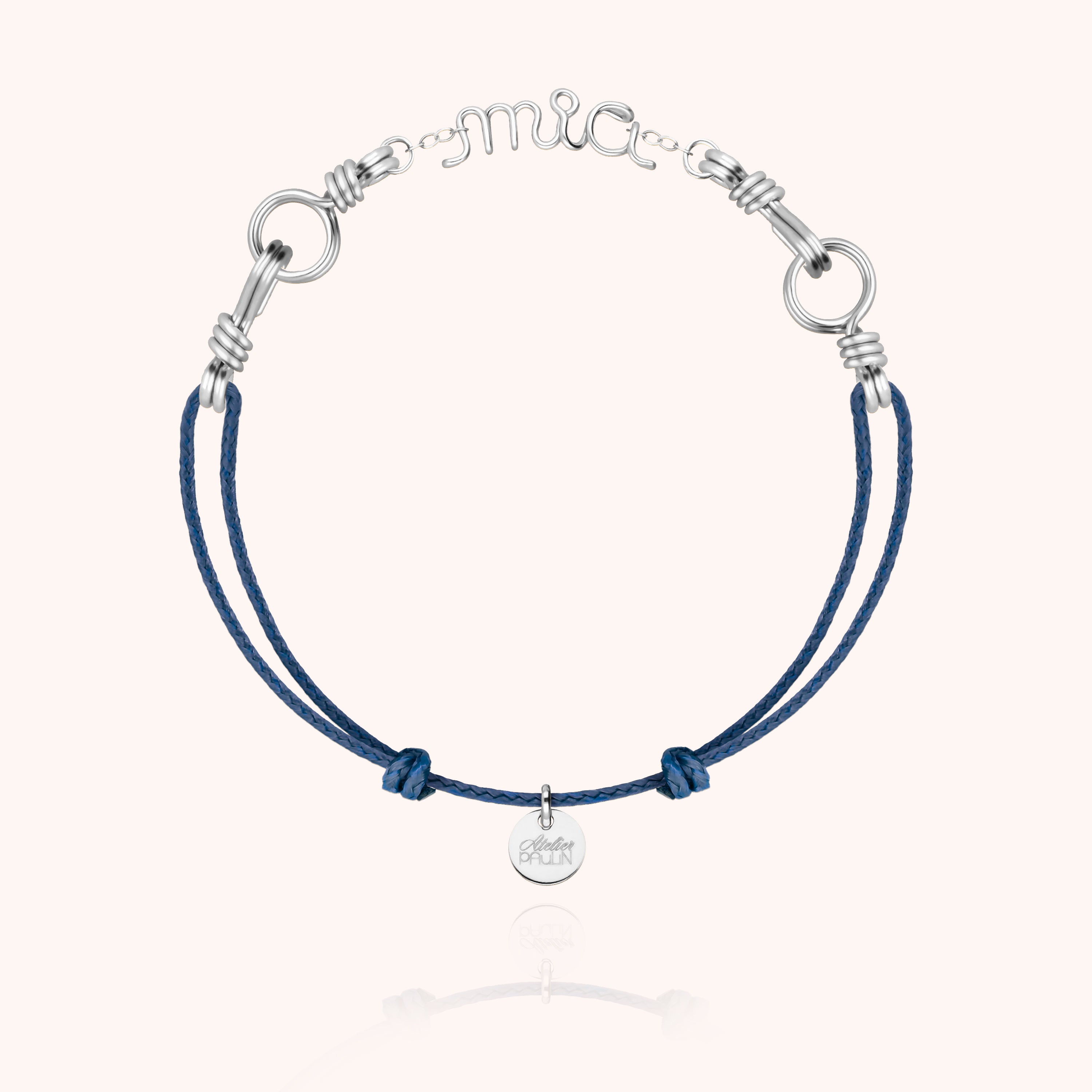 Bracelet Cordon Attache moi Personnalisé - argent